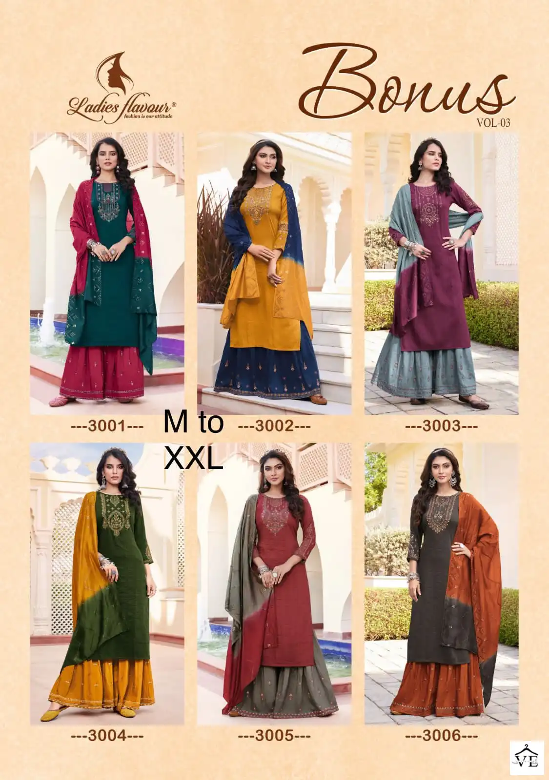 Ladies Flavour Bonus Vol 3 Chinon Fancy Weaving Sequnce Wholesale Designer Readymade Salwar Suit Catalog — Wholesale Salwar Suits, MPA wholesale from Surat — view 7