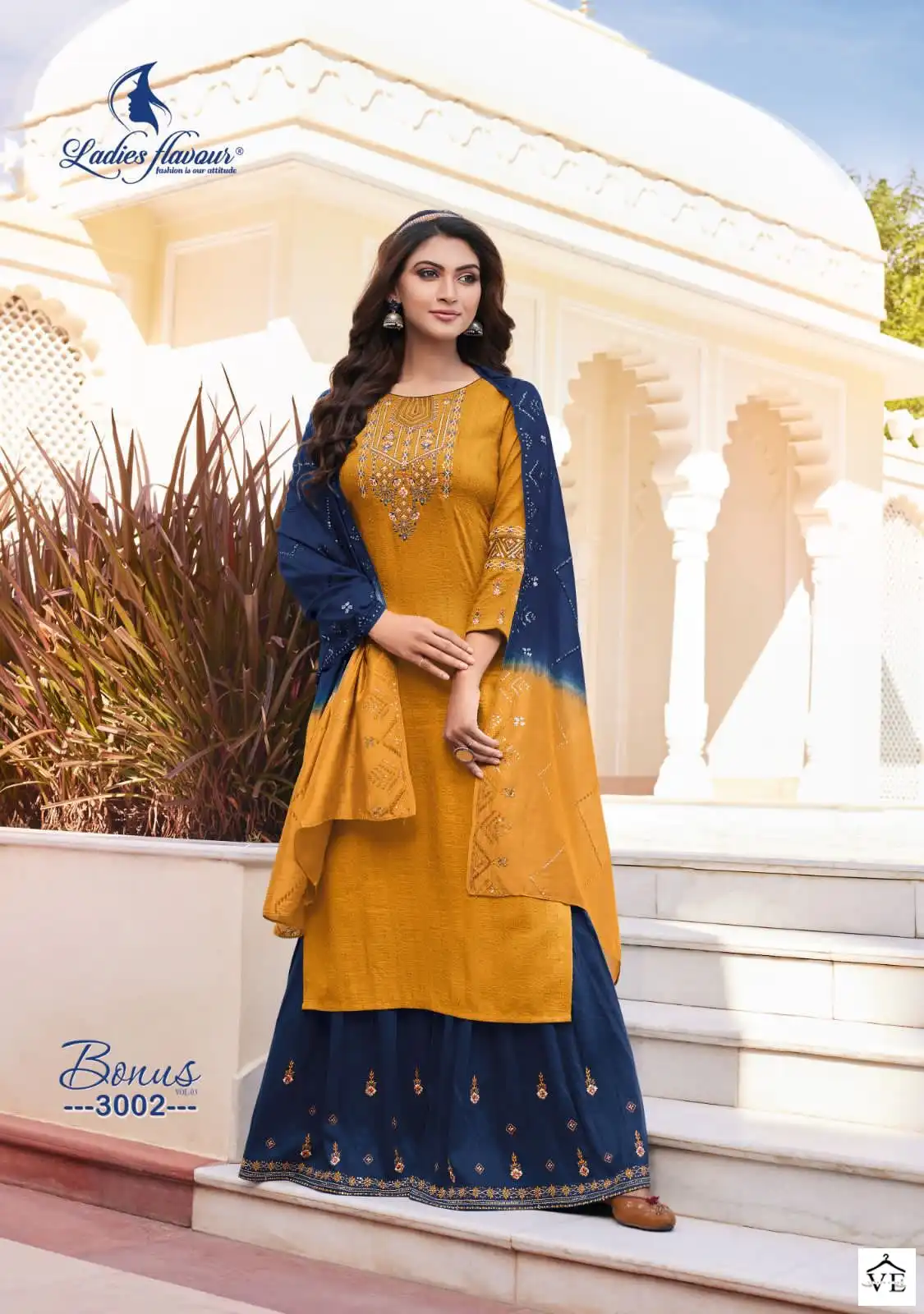 Ladies Flavour Bonus Vol 3 Chinon Fancy Weaving Sequnce Wholesale Designer Readymade Salwar Suit Catalog — Wholesale Salwar Suits, MPA wholesale from Surat - Gallery Image 3