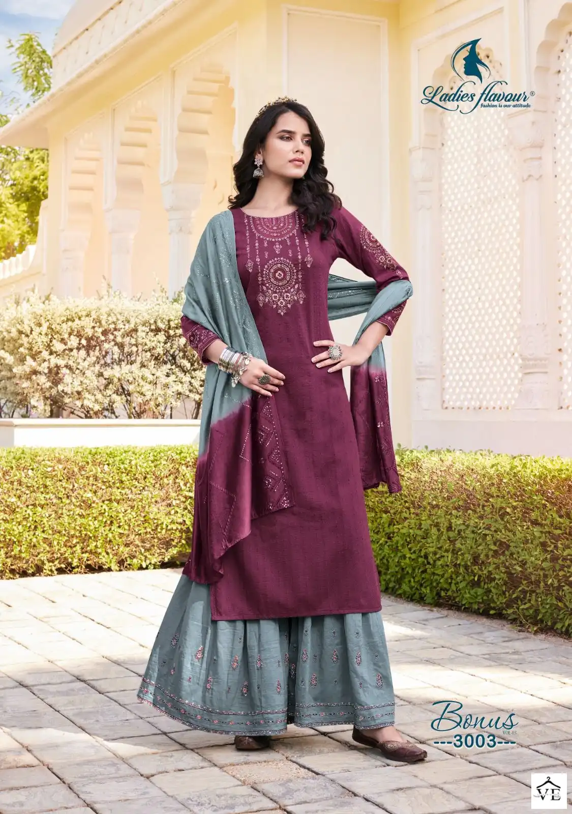 Ladies Flavour Bonus Vol 3 Chinon Fancy Weaving Sequnce Wholesale Designer Readymade Salwar Suit Catalog — Wholesale Salwar Suits, MPA wholesale from Surat - Gallery Image 4
