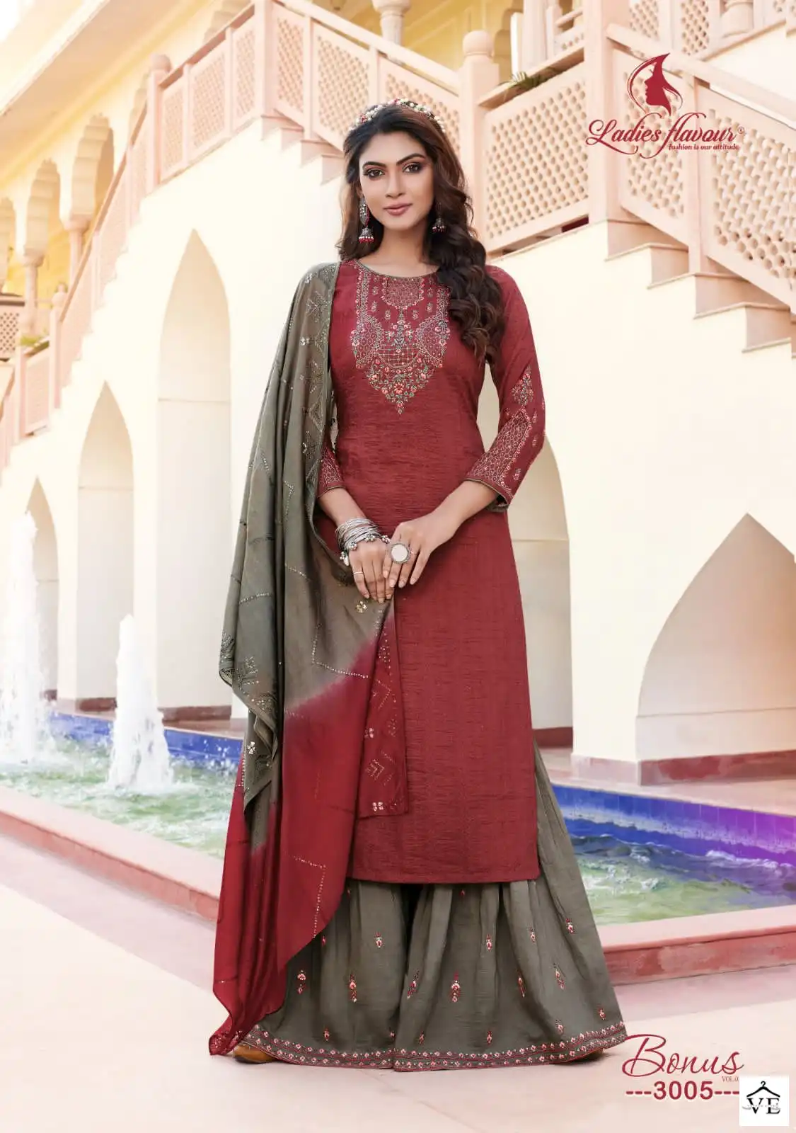 Ladies Flavour Bonus Vol 3 Chinon Fancy Weaving Sequnce Wholesale Designer Readymade Salwar Suit Catalog — Wholesale Salwar Suits, MPA wholesale from Surat - Gallery Image 6