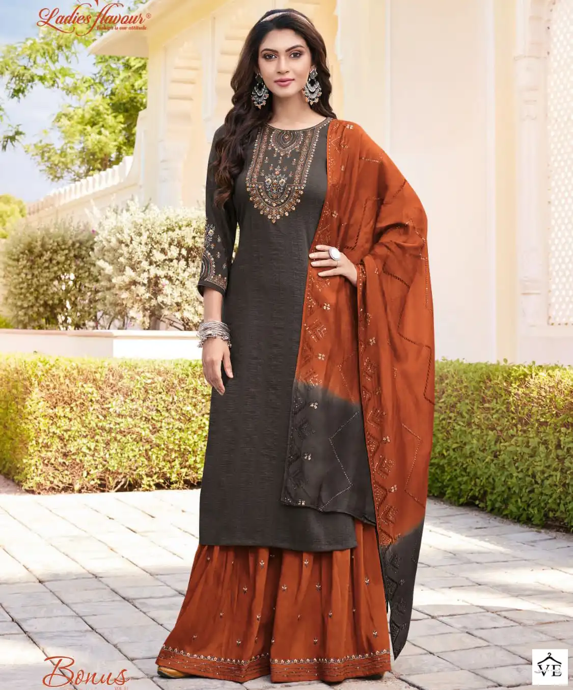 Ladies Flavour Bonus Vol 3 Chinon Fancy Weaving Sequnce Wholesale Designer Readymade Salwar Suit Catalog — Wholesale Salwar Suits, MPA wholesale from Surat — view 1