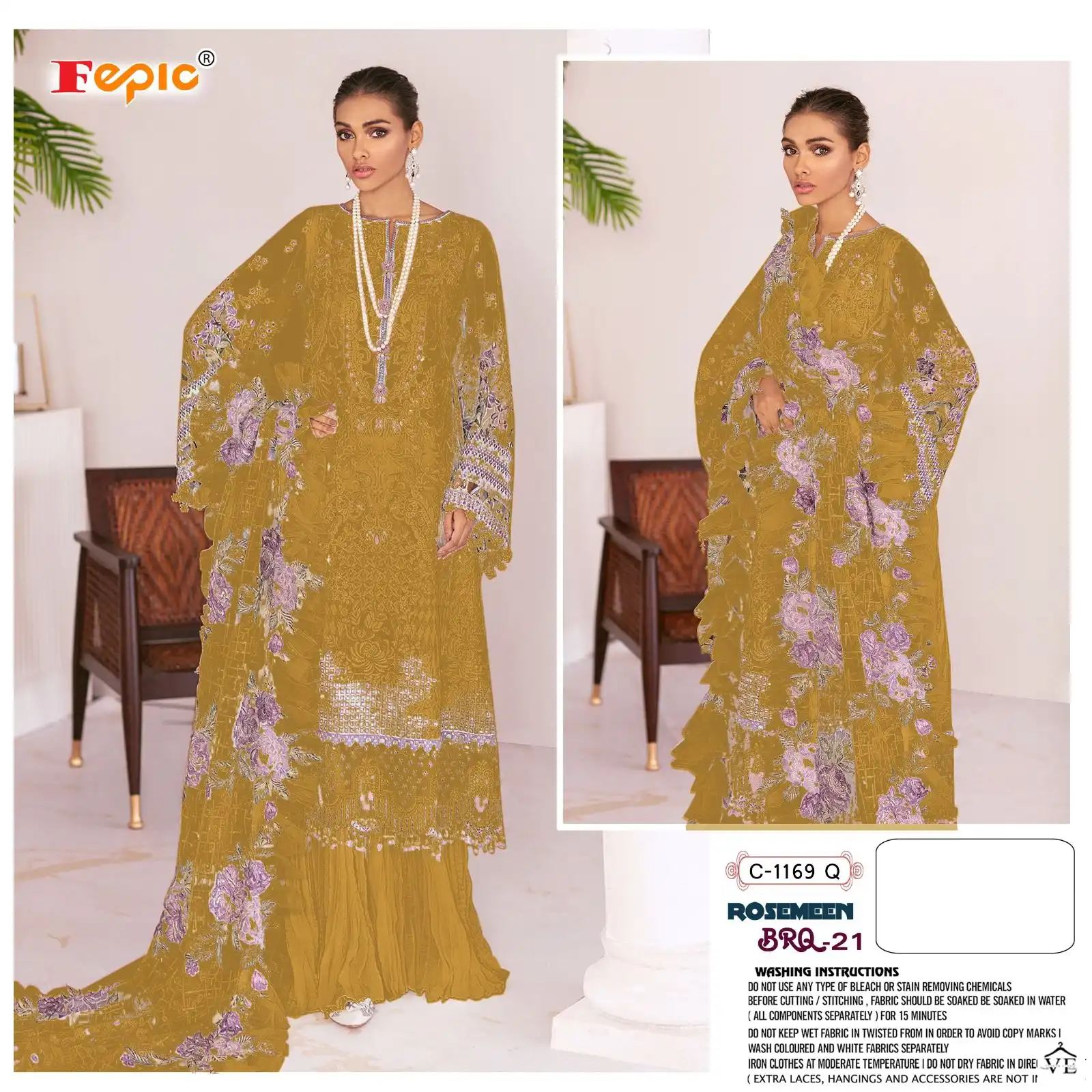 Fepic C 1169 Heavy Georgette Wholesale Designer Pakistani Salwar Suit Catalog — Wholesale Salwar Suits, MPA wholesale from Surat — view 2