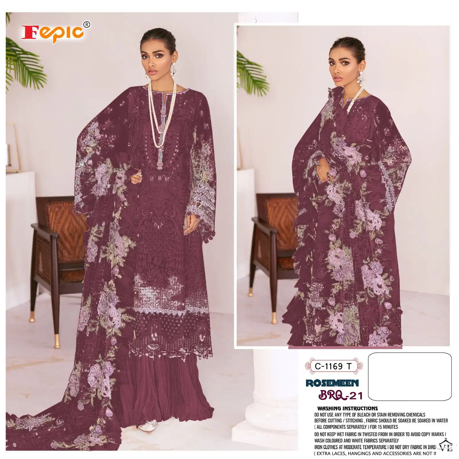 Fepic C 1169 Heavy Georgette Wholesale Designer Pakistani Salwar Suit Catalog — Wholesale Salwar Suits, MPA wholesale from Surat — view 3