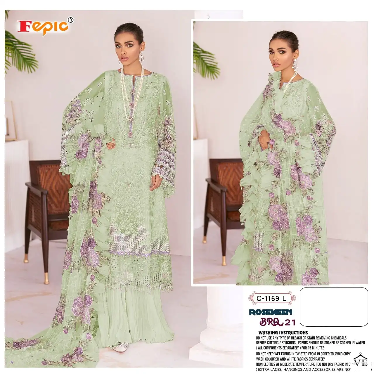 Fepic C 1169 Heavy Georgette Wholesale Designer Pakistani Salwar Suit Catalog — Wholesale Salwar Suits, MPA wholesale from Surat — view 6