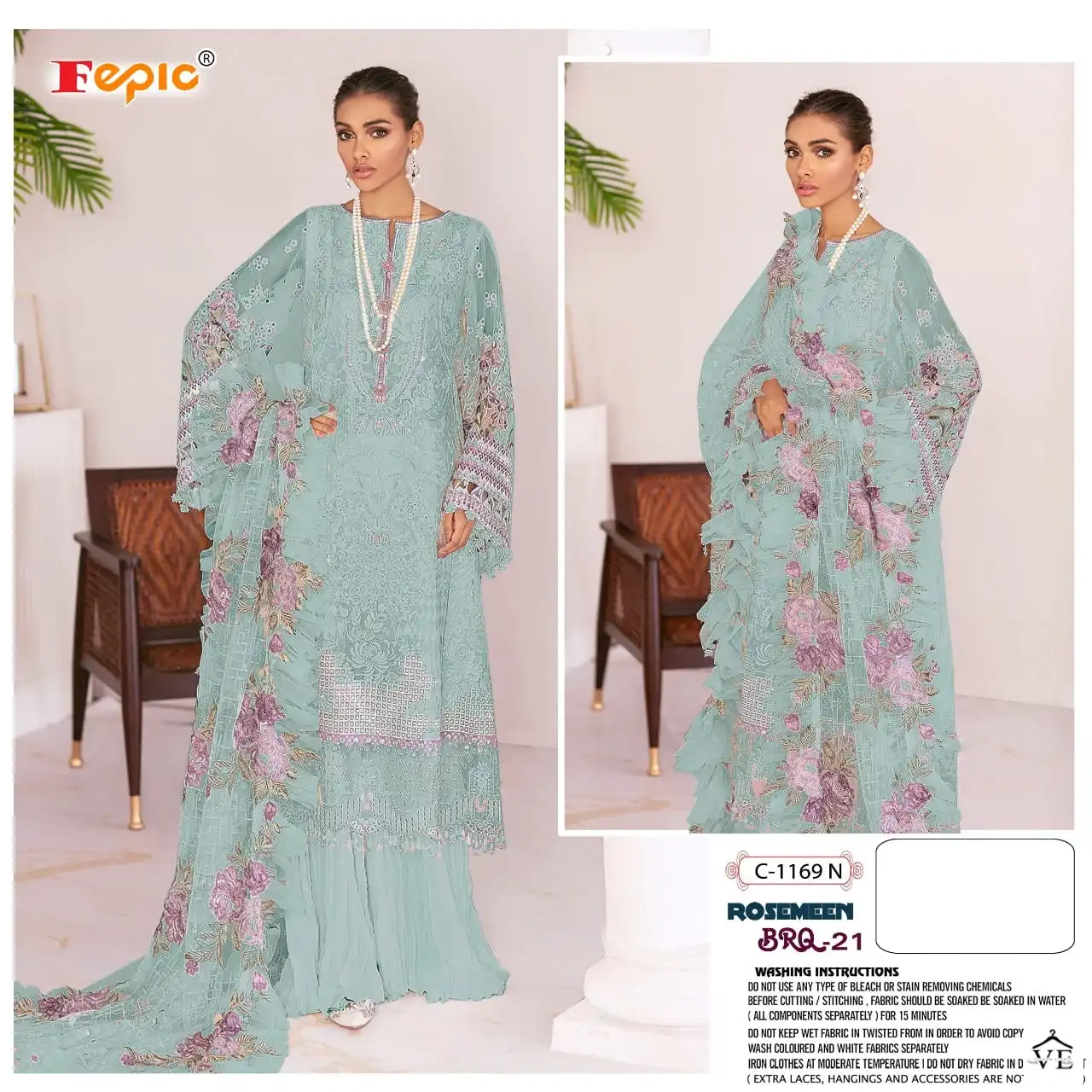 Fepic C 1169 Heavy Georgette Wholesale Designer Pakistani Salwar Suit Catalog — Wholesale Salwar Suits, MPA wholesale from Surat — view 9