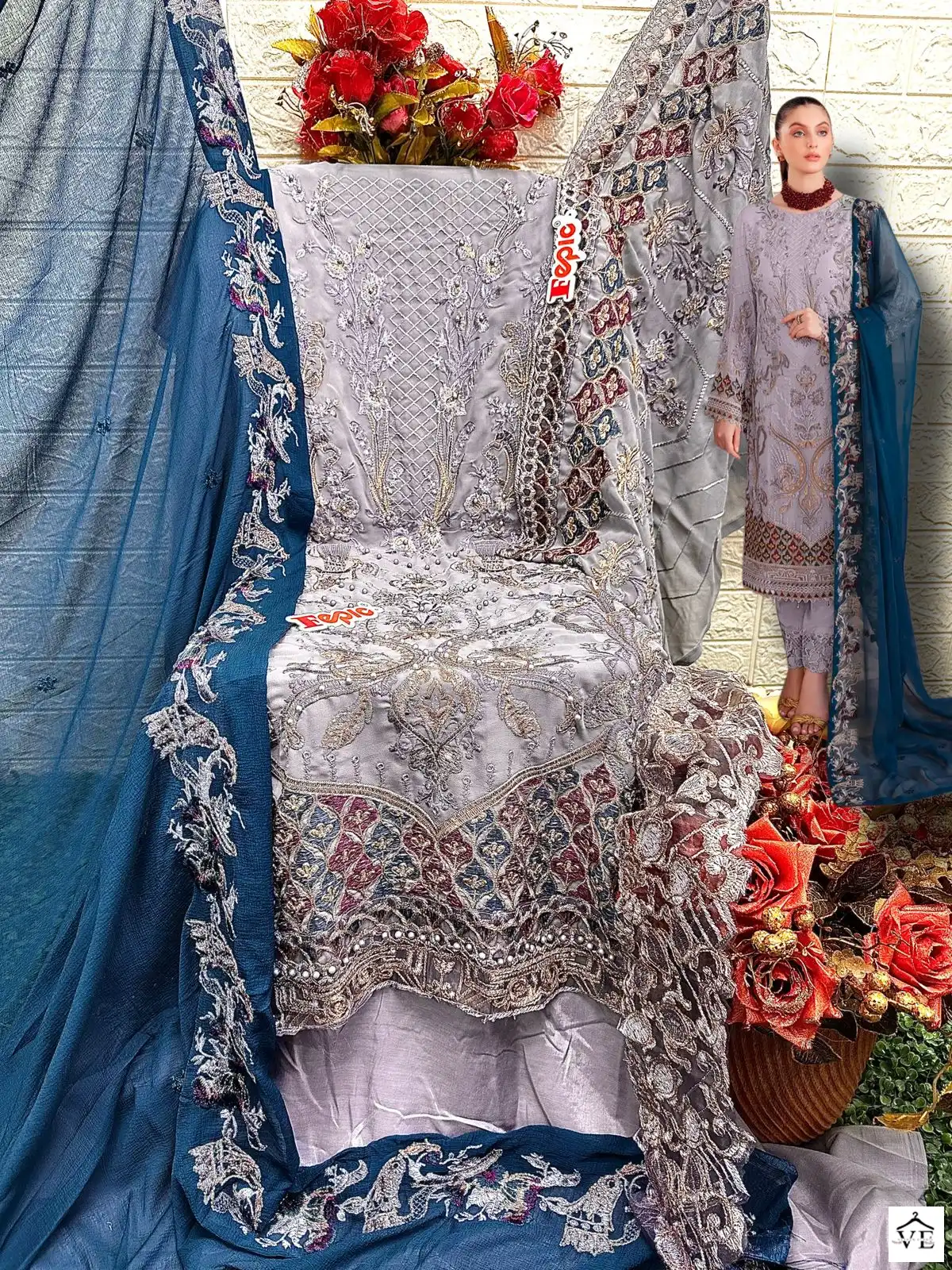 Fepic C-1278 Georgette Wholesale Pakistani Suit — Wholesale Salwar Suits, MPA wholesale from Surat — view 2