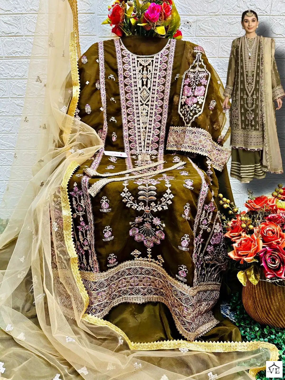 Fepic C 1284 Organza Wholesale Designer Pakistani Salwar Suit Catalog — Wholesale Salwar Suits, MPA wholesale from Surat - Gallery Image 5