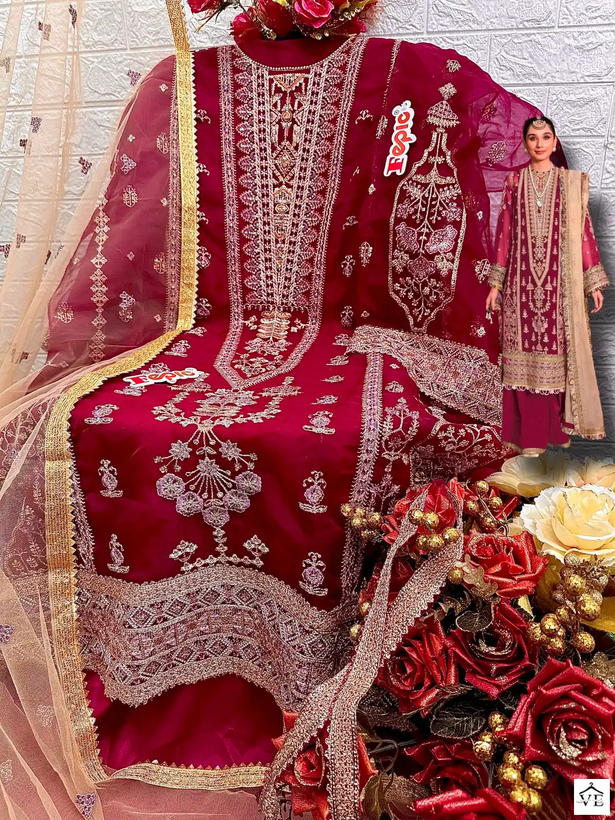 Fepic C 1284 Organza Wholesale Designer Pakistani Salwar Suit Catalog — Wholesale Salwar Suits, MPA wholesale from Surat - Gallery Image 6