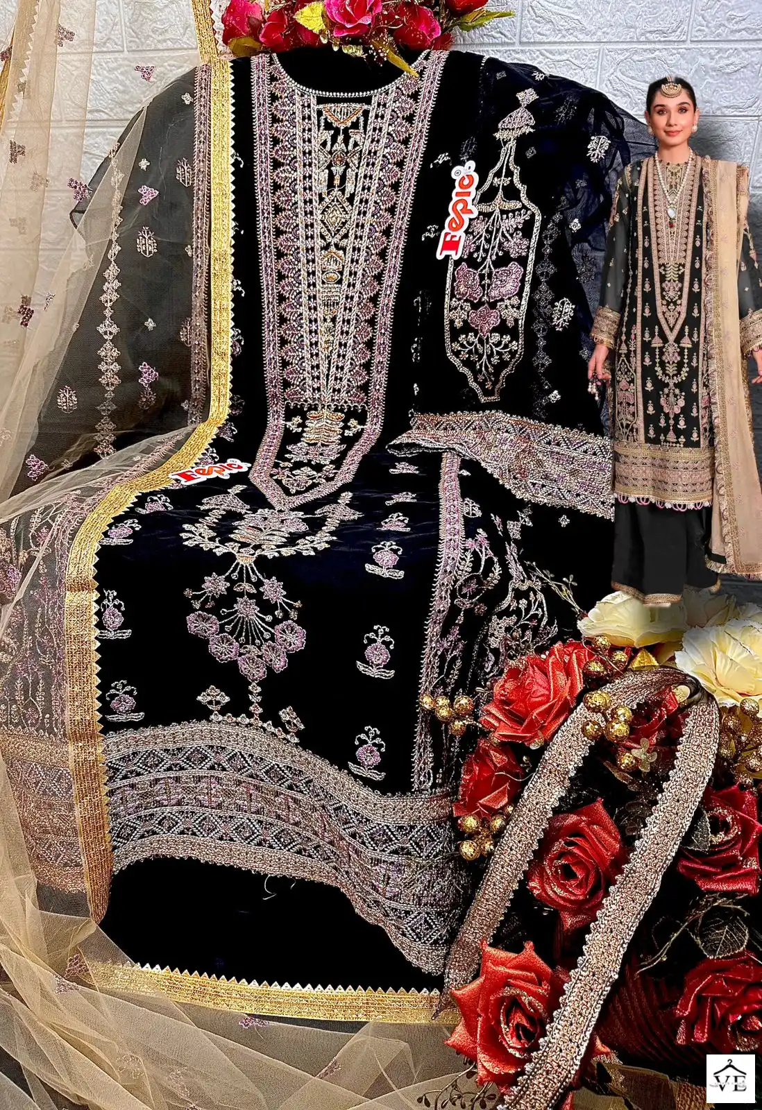 Fepic C 1284 Organza Wholesale Designer Pakistani Salwar Suit Catalog — Wholesale Salwar Suits, MPA wholesale from Surat - Gallery Image 7