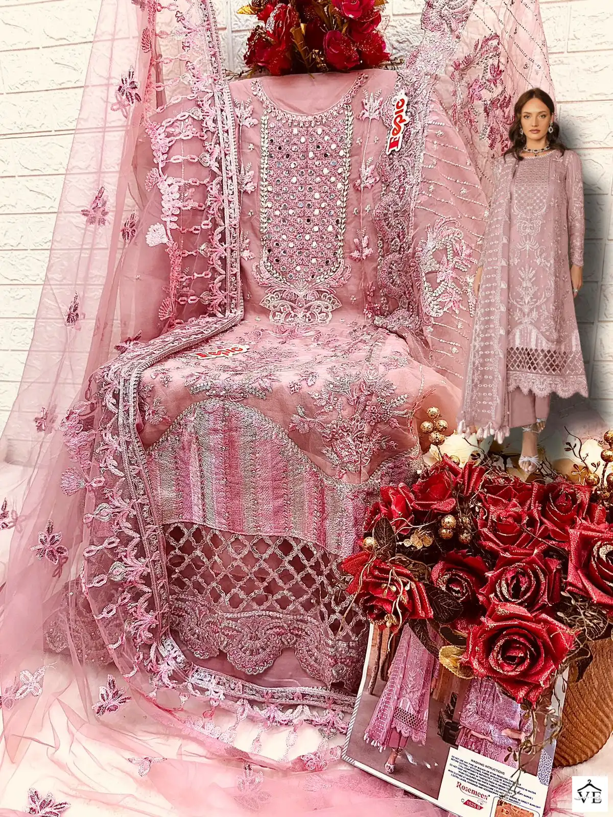 Fepic C 1525 Organza Wholesale Designer Pakistani Salwar Suit Catalog — Wholesale Salwar Suits, MPA wholesale from Surat - Gallery Image 4