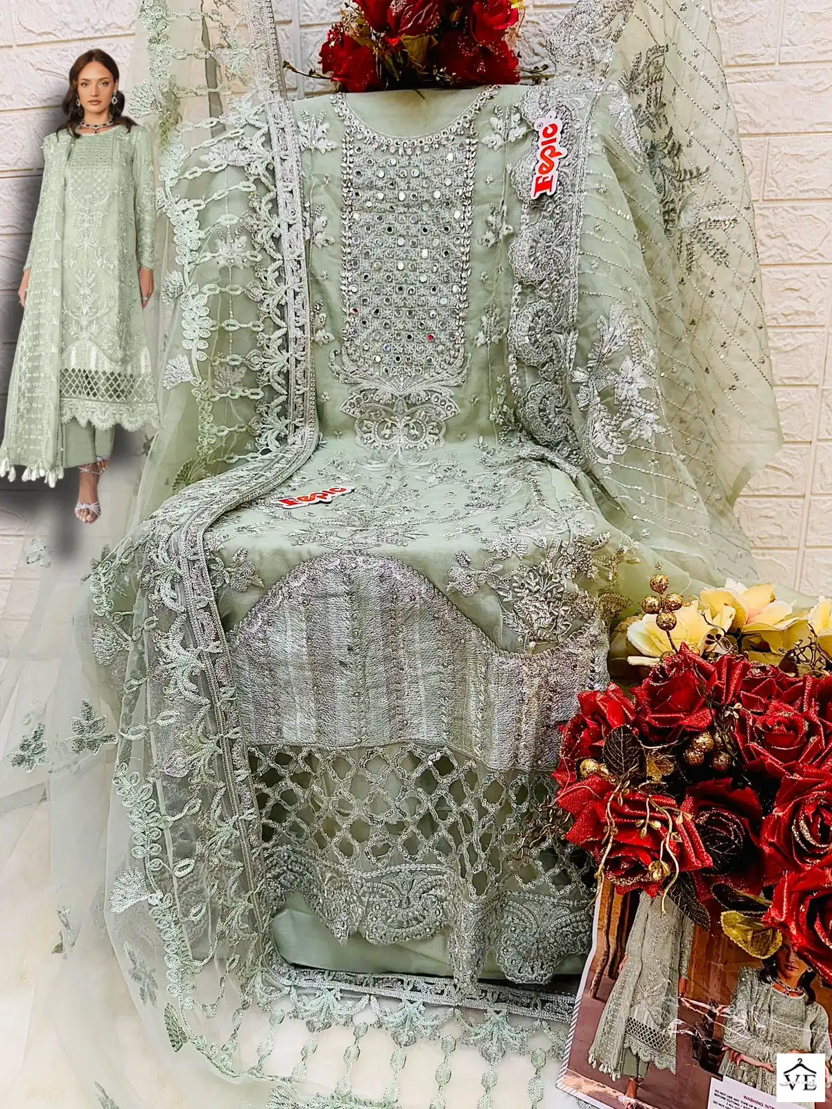 Fepic C 1525 Organza Wholesale Designer Pakistani Salwar Suit Catalog — Wholesale Salwar Suits, MPA wholesale from Surat - Gallery Image 5