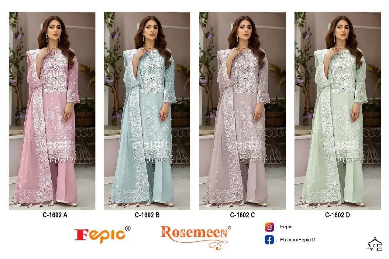 Fepic C 1602 Organza Wholesale Designer Pakistani Salwar Suit Catalog — Wholesale Salwar Suits, MPA wholesale from Surat — view 5