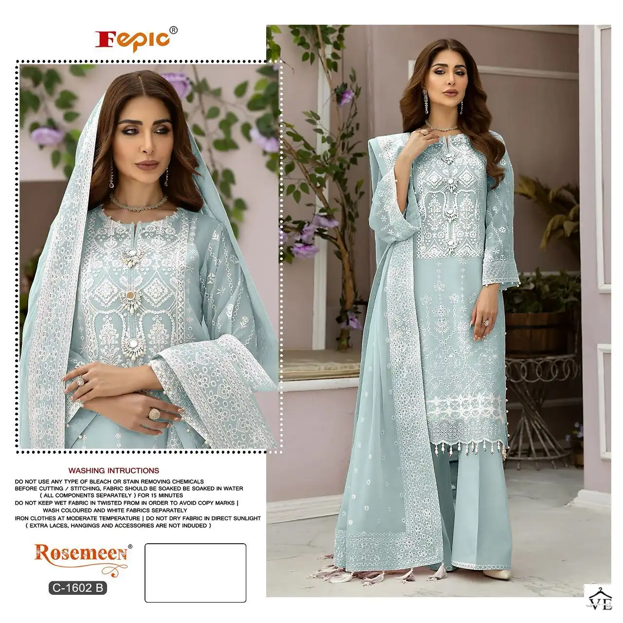 Fepic C 1602 Organza Wholesale Designer Pakistani Salwar Suit Catalog — Wholesale Salwar Suits, MPA wholesale from Surat - Gallery Image 2