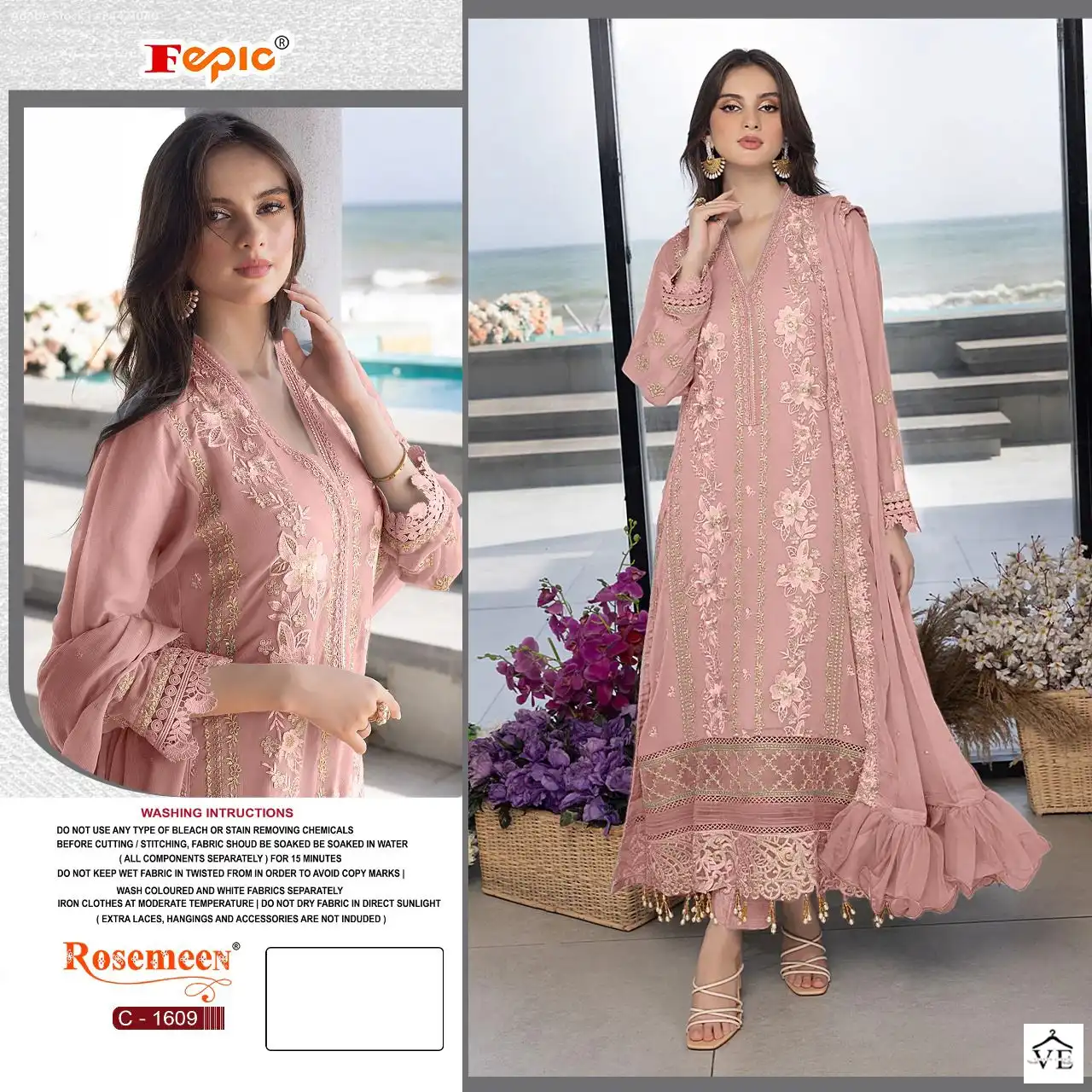 Fepic C 1609 Georgette Wholesale Designer Pakistani Salwar Suit Catalog - Image 2