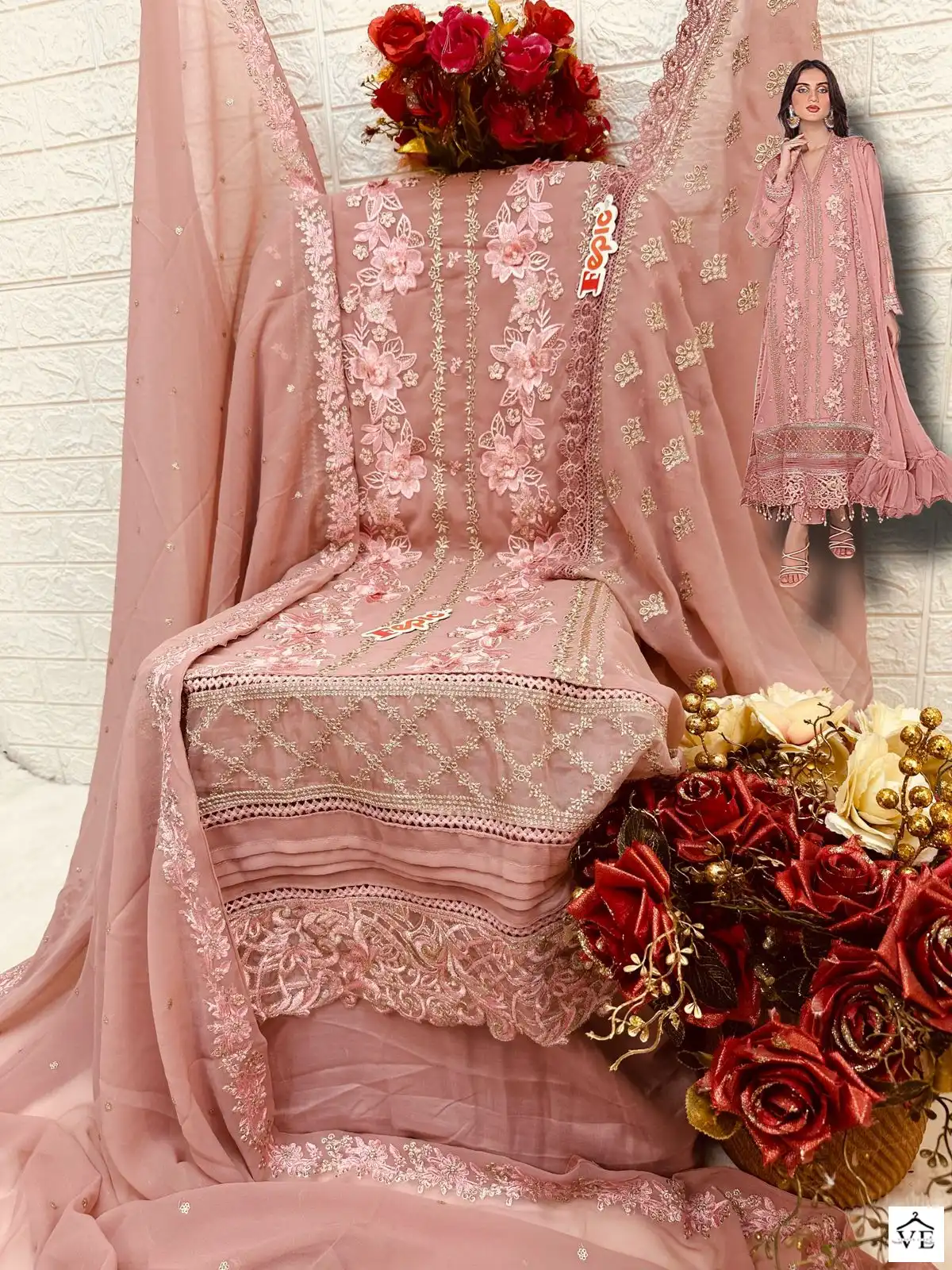 Fepic C 1609 Georgette Wholesale Designer Pakistani Salwar Suit Catalog - Image 5