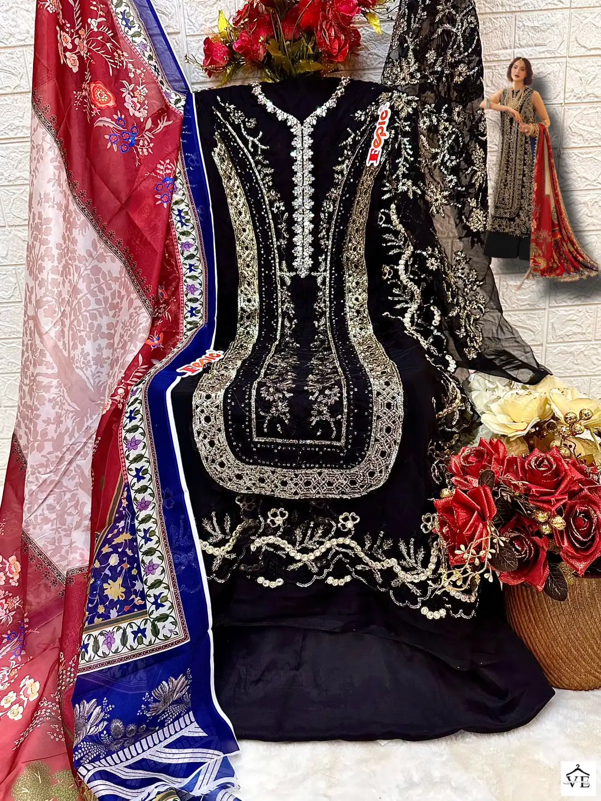 Fepic C 1610 Organza Wholesale Designer Pakistani Salwar Suit Catalog — Wholesale Salwar Suits, MPA wholesale from Surat - Gallery Image 4