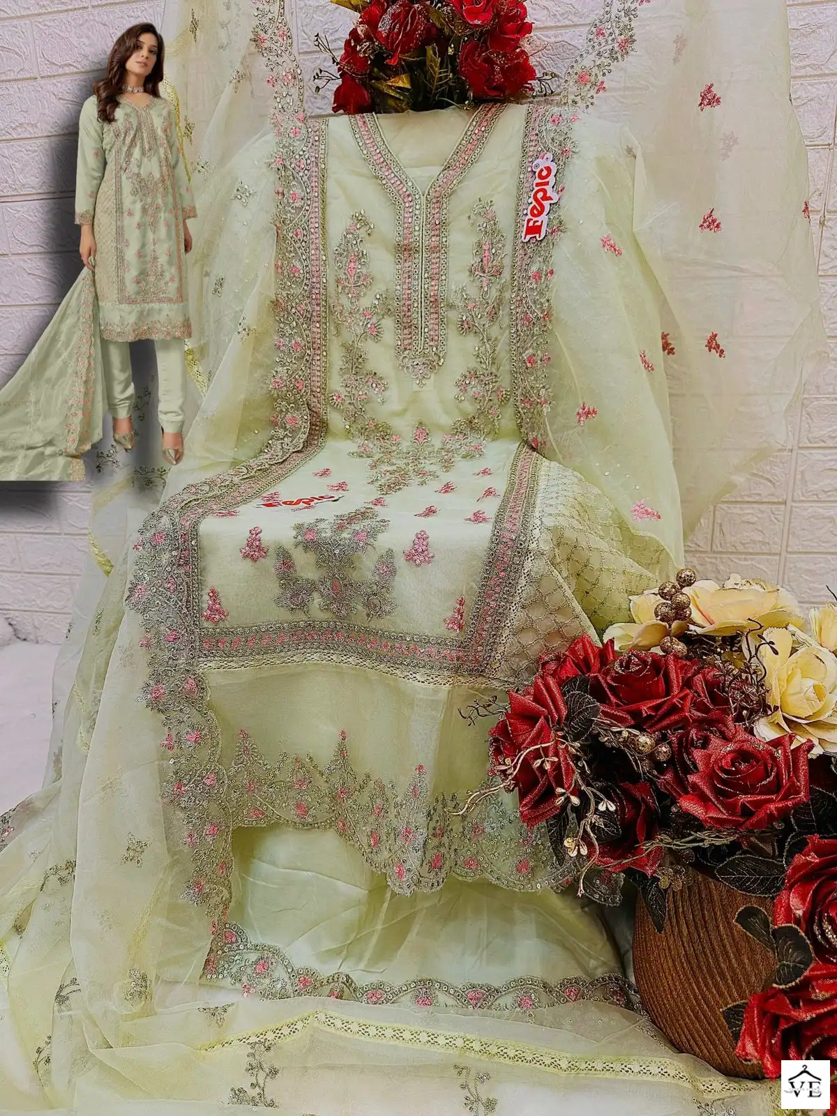 Fepic C 1618 Organza Wholesale Designer Pakistani Salwar Suit Catalog — Wholesale Salwar Suits, MPA wholesale from Surat - Gallery Image 3