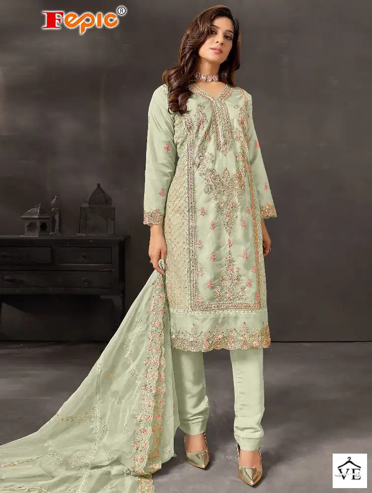 Fepic C 1618 Organza Wholesale Designer Pakistani Salwar Suit Catalog — Wholesale Salwar Suits, MPA wholesale from Surat — view 1