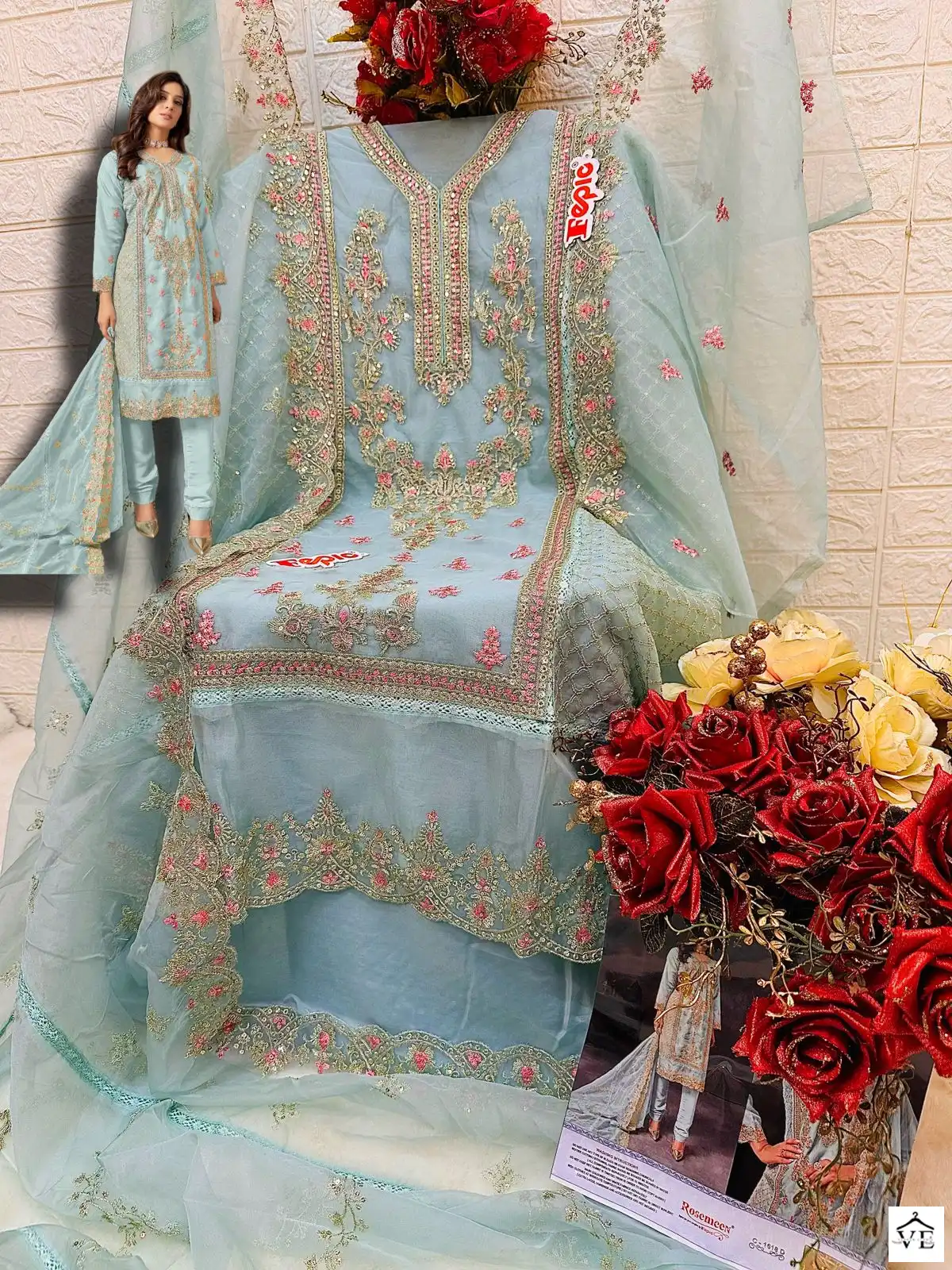 Fepic C 1618 Organza Wholesale Designer Pakistani Salwar Suit Catalog — Wholesale Salwar Suits, MPA wholesale from Surat - Gallery Image 8