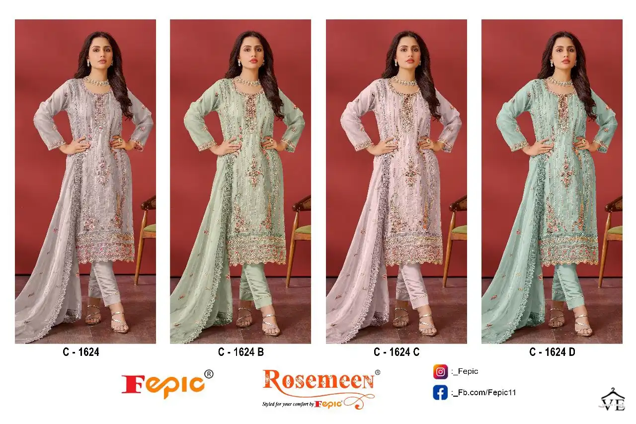 Fepic C 1624 Georgette Wholesale Designer Pakistani Salwar Suit Catalog — Wholesale Salwar Suits, MPA wholesale from Surat — view 9