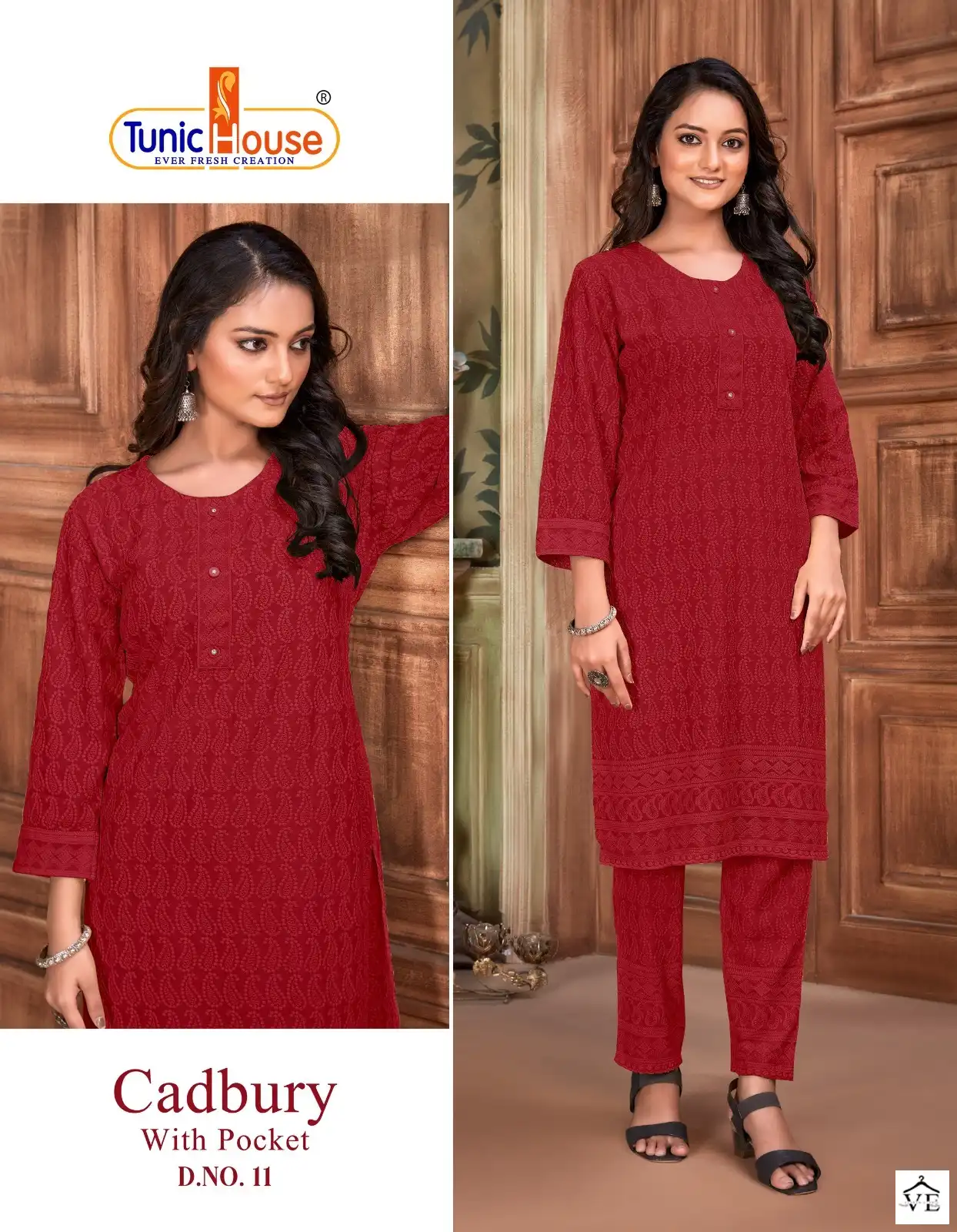 Tunic House Cadbury Pick & Choose Rayon Wholesale Chikankari Fancy Straight Kurti With Pant Catalog — Wholesale Kurtis, MPA wholesale from Surat - Gallery Image 10