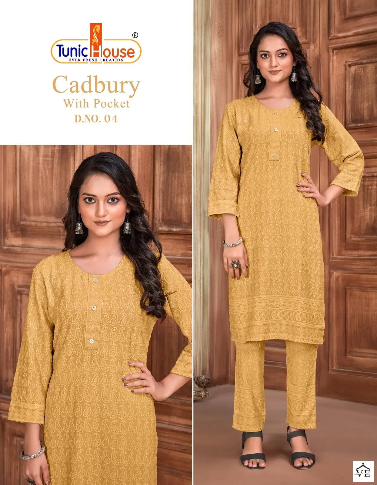 Tunic House Cadbury Pick & Choose Rayon Wholesale Chikankari Fancy Straight Kurti With Pant Catalog — Wholesale Kurtis, MPA wholesale from Surat - Gallery Image 4