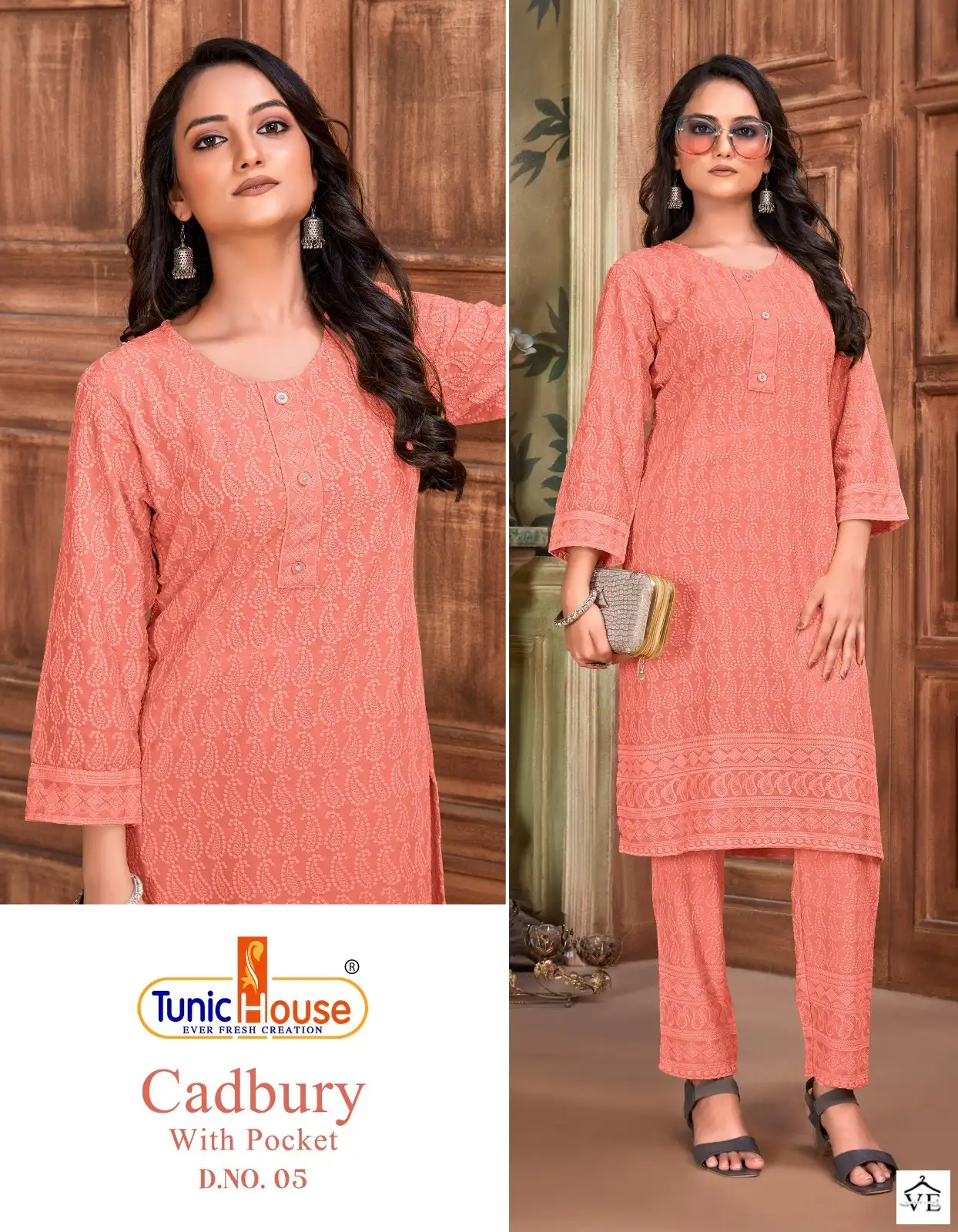 Tunic House Cadbury Pick & Choose Rayon Wholesale Chikankari Fancy Straight Kurti With Pant Catalog — Wholesale Kurtis, MPA wholesale from Surat - Gallery Image 5