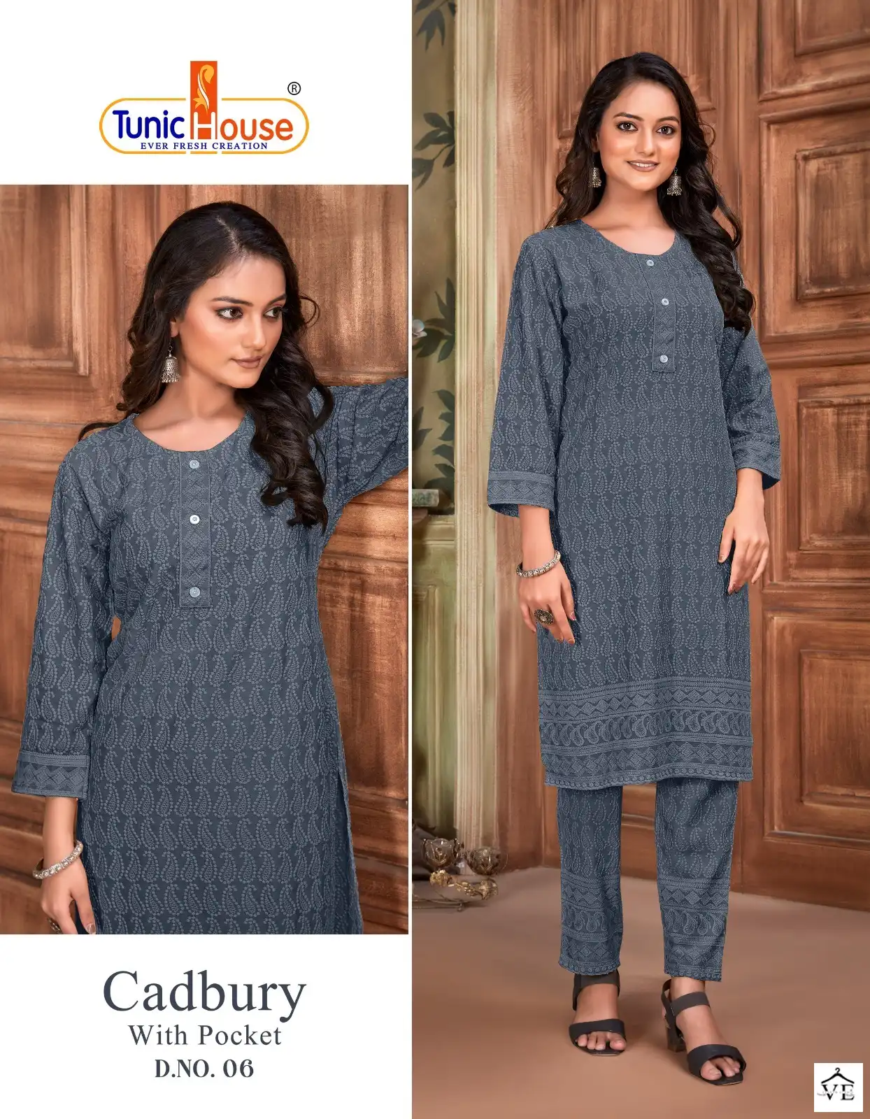 Tunic House Cadbury Pick & Choose Rayon Wholesale Chikankari Fancy Straight Kurti With Pant Catalog — Wholesale Kurtis, MPA wholesale from Surat - Gallery Image 6