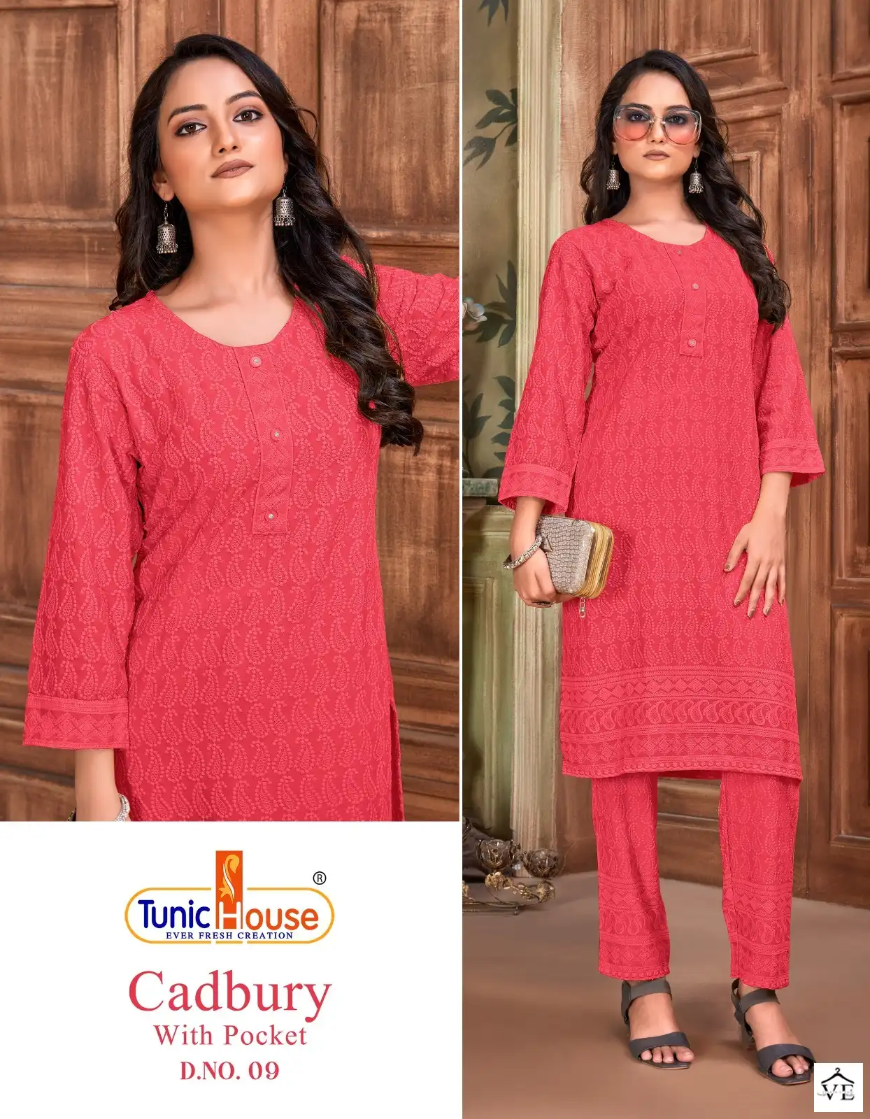 Tunic House Cadbury Pick & Choose Rayon Wholesale Chikankari Fancy Straight Kurti With Pant Catalog — Wholesale Kurtis, MPA wholesale from Surat - Gallery Image 8