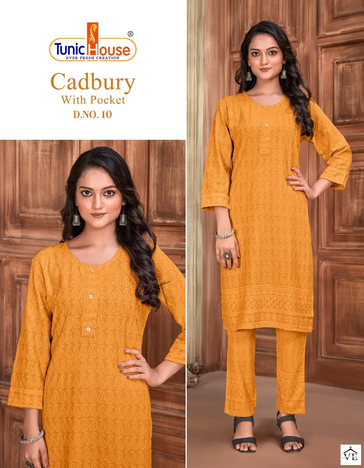 Tunic House Cadbury Pick & Choose Rayon Wholesale Chikankari Fancy Straight Kurti With Pant Catalog — Wholesale Kurtis, MPA wholesale from Surat - Gallery Image 9