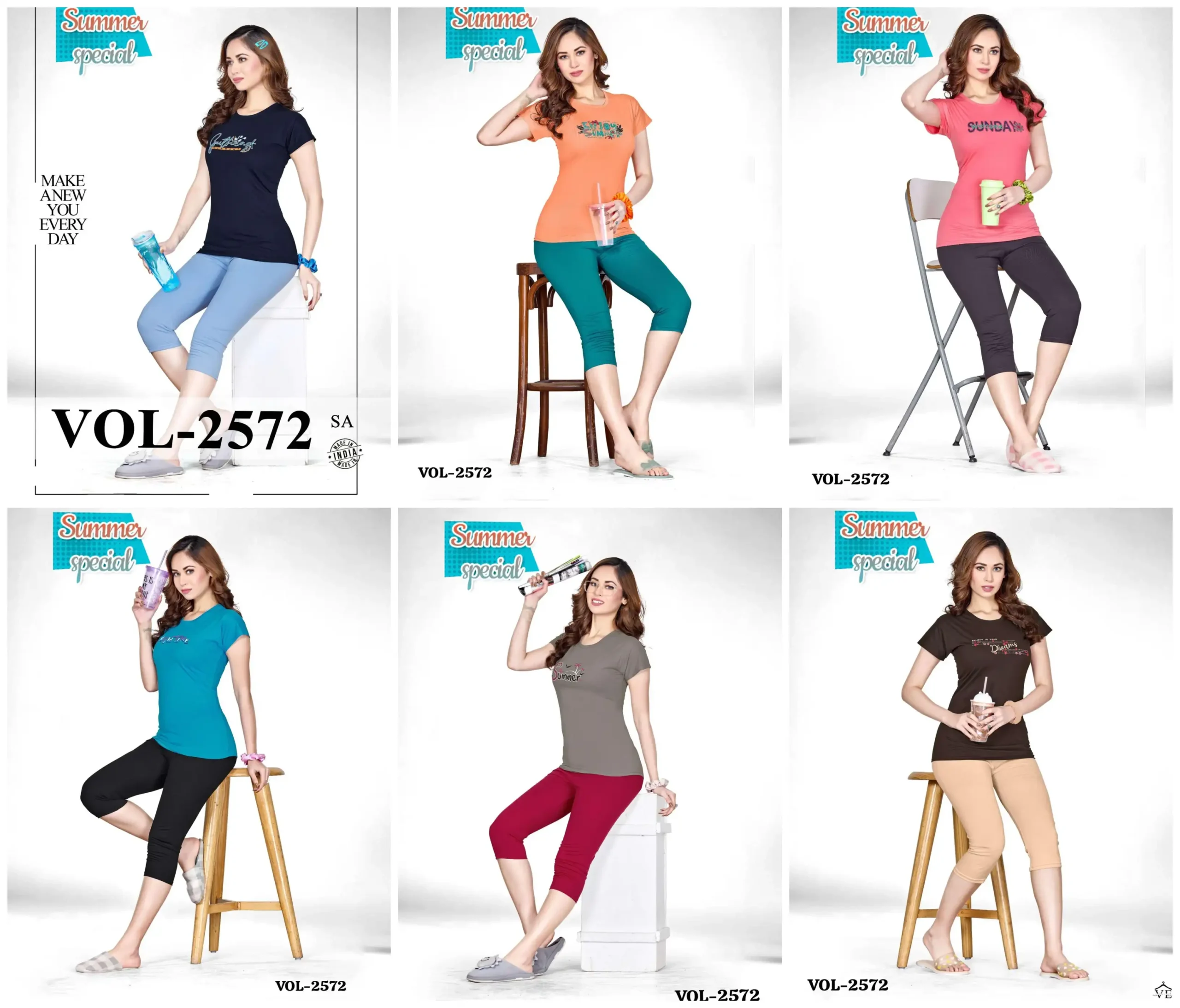 Summer Special Capri Vol 2572 Hosiery Cotton Wholesale Night Suits Catalog — Wholesale, MPA wholesale from Surat — view 6
