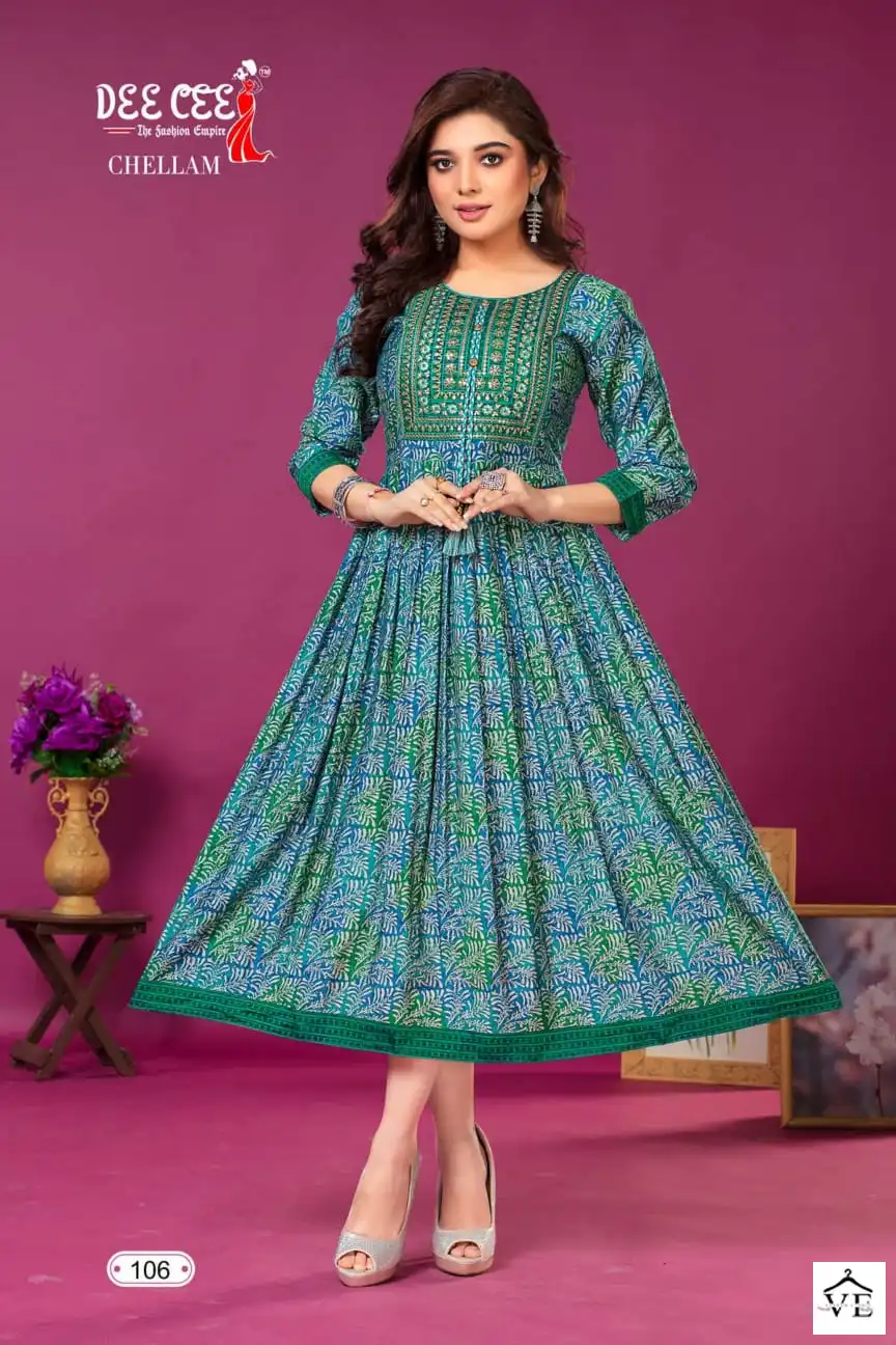 Deecee Chellam Heavy Meschurise Silk Wholesale Kurtis Catalog — Wholesale Kurtis, MPA wholesale from Surat - Gallery Image 2