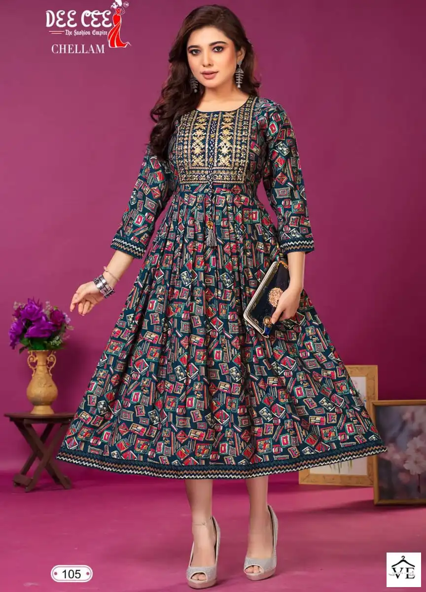 Deecee Chellam Heavy Meschurise Silk Wholesale Kurtis Catalog — Wholesale Kurtis, MPA wholesale from Surat — view 1