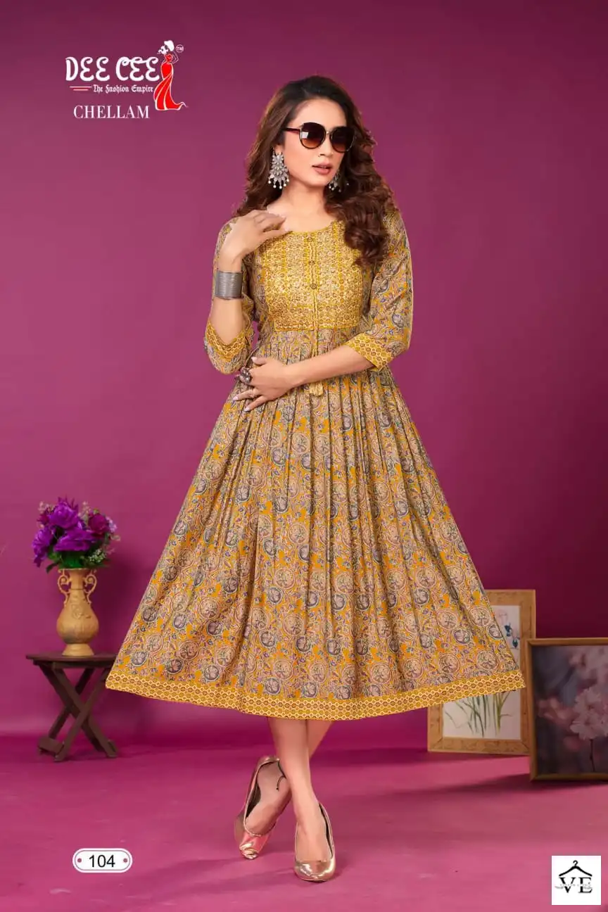 Deecee Chellam Heavy Meschurise Silk Wholesale Kurtis Catalog — Wholesale Kurtis, MPA wholesale from Surat - Gallery Image 3