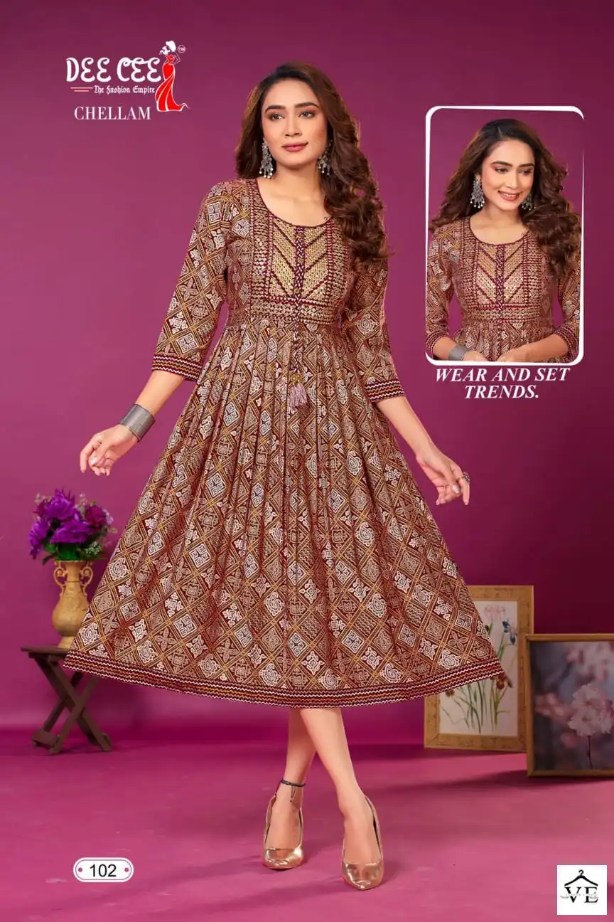 Deecee Chellam Heavy Meschurise Silk Wholesale Kurtis Catalog — Wholesale Kurtis, MPA wholesale from Surat - Gallery Image 5