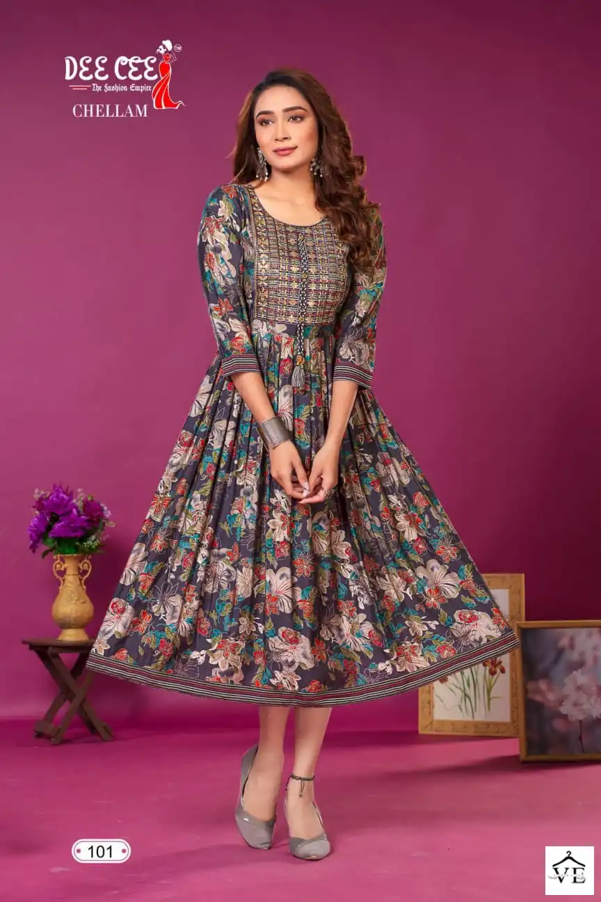 Deecee Chellam Heavy Meschurise Silk Wholesale Kurtis Catalog — Wholesale Kurtis, MPA wholesale from Surat - Gallery Image 6