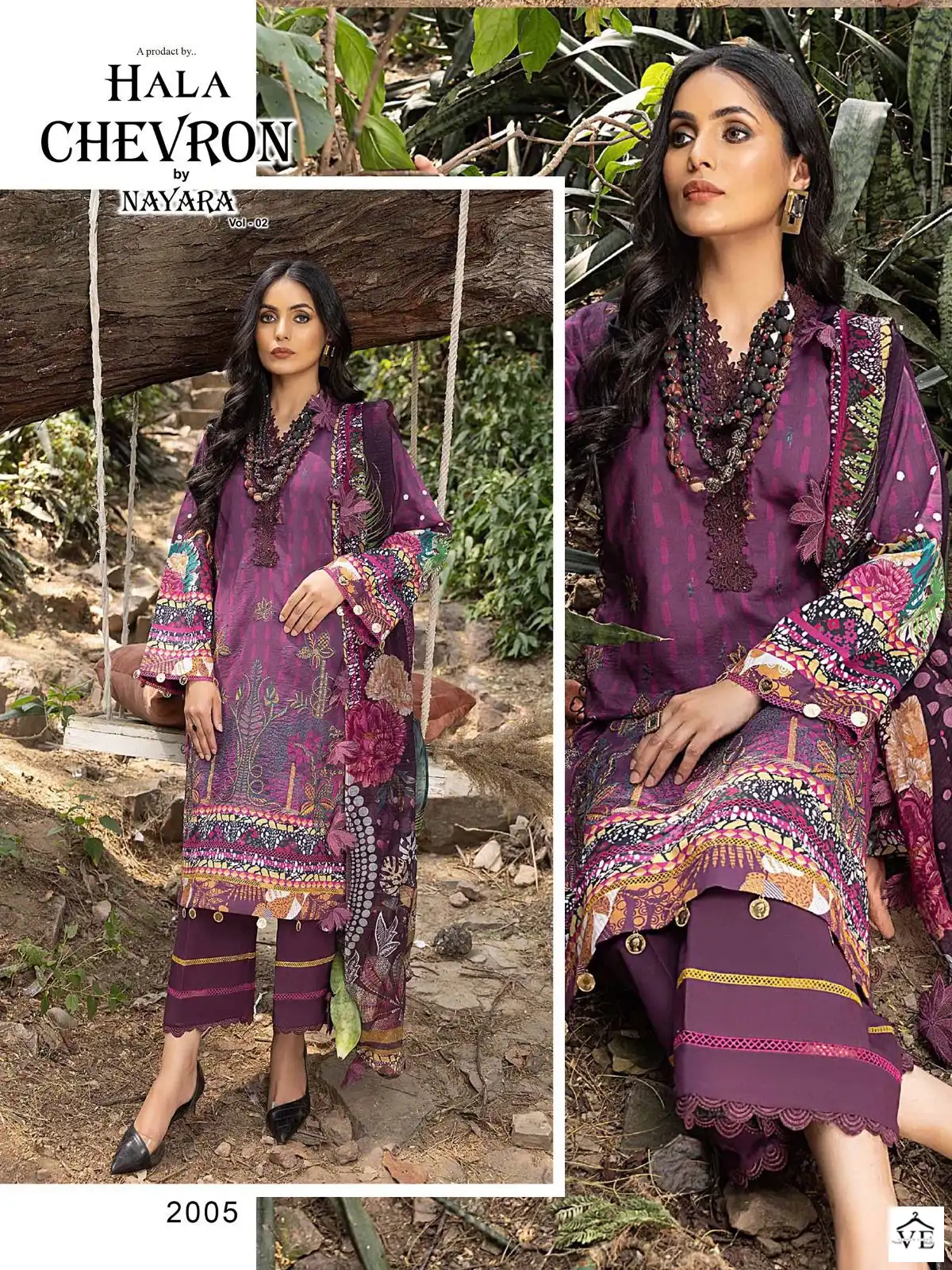 Hala Chevron Nayra Vol 2 Cotton Wholesale Pakistani Salwar Suit Catalog — Wholesale Salwar Suits, MPA wholesale from Surat — view 2