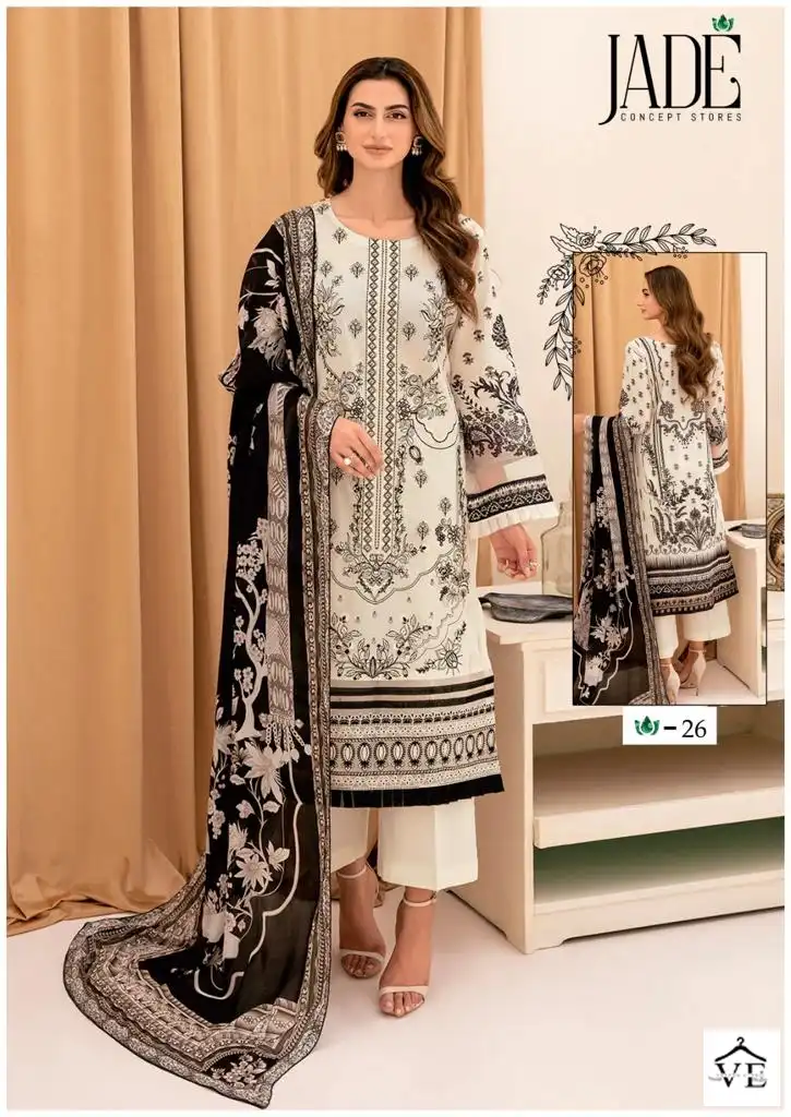 Jade Chevron Exclusive Heavy Cotton Vol Lawn Cotton Wholesale Pakistani Salwar Suit Catalog — Wholesale Salwar Suits, MPA wholesale from Surat - Gallery Image 2