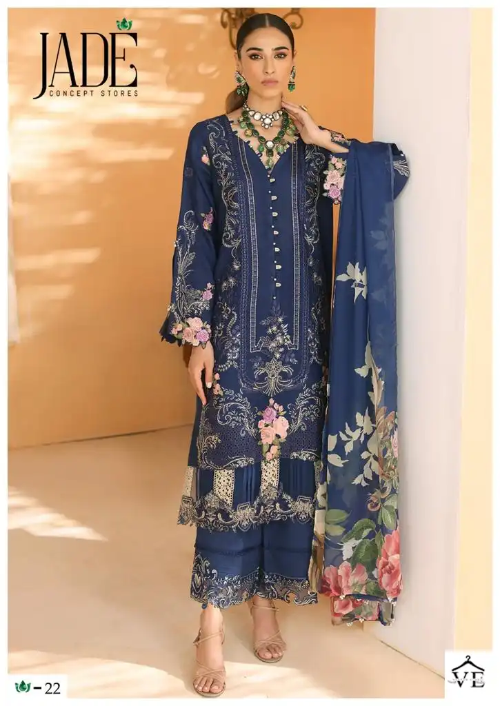 Jade Chevron Exclusive Heavy Cotton Vol Lawn Cotton Wholesale Pakistani Salwar Suit Catalog — Wholesale Salwar Suits, MPA wholesale from Surat - Gallery Image 3