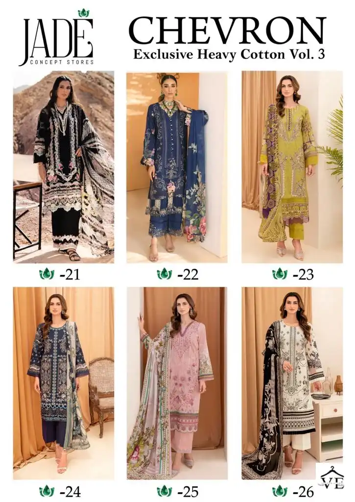 Jade Chevron Exclusive Heavy Cotton Vol Lawn Cotton Wholesale Pakistani Salwar Suit Catalog — Wholesale Salwar Suits, MPA wholesale from Surat — view 13
