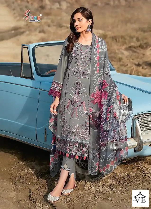 Shree Fabs Chevron Luxury Lawn Collection Vol 17 Lawn Cotton Wholesale Designer Pakistani Salwar Suit Catalog — Wholesale Salwar Suits, MPA wholesale from Surat - Gallery Image 6