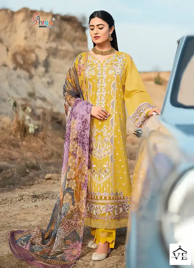 Shree Fabs Chevron Luxury Lawn Collection Vol 17 Lawn Cotton Wholesale Designer Pakistani Salwar Suit Catalog — Wholesale Salwar Suits, MPA wholesale from Surat - Gallery Image 7