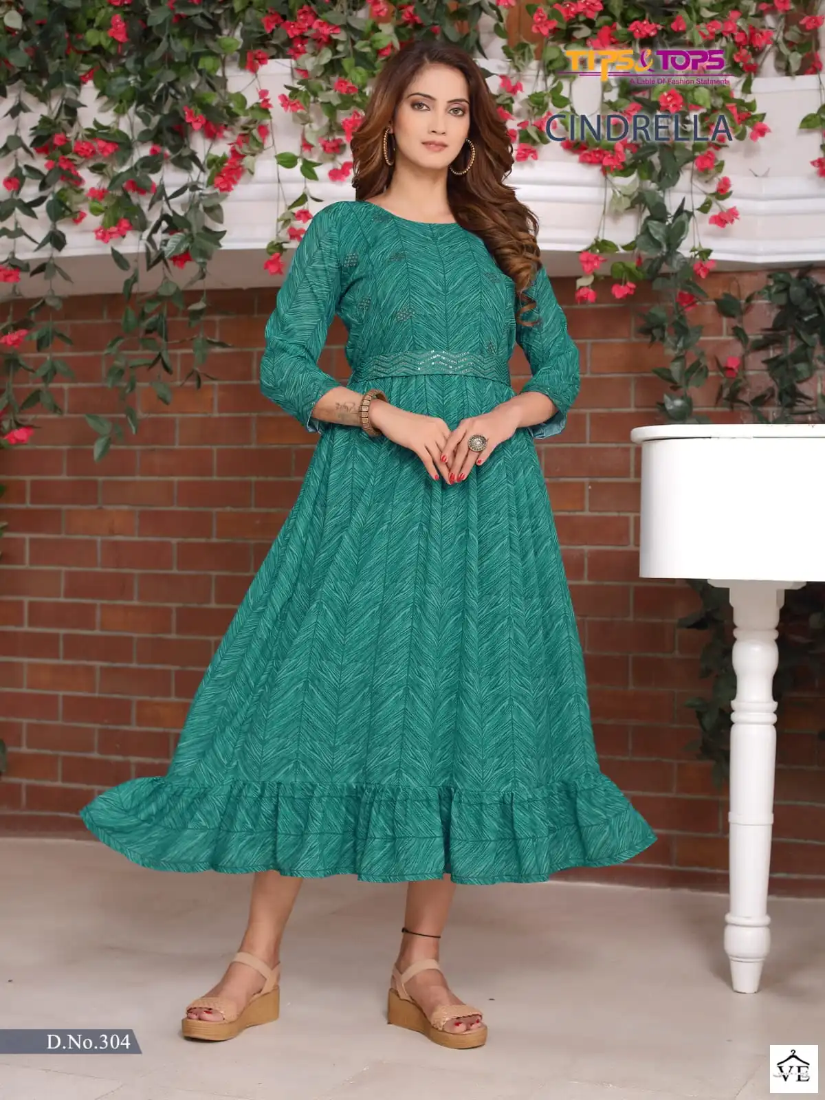 Tips & Tops Cindrella Vol 03 Heavy Georgette Wholesale Fancy Gowns Catalog — Wholesale Kurtis, MPA wholesale from Surat - Gallery Image 5