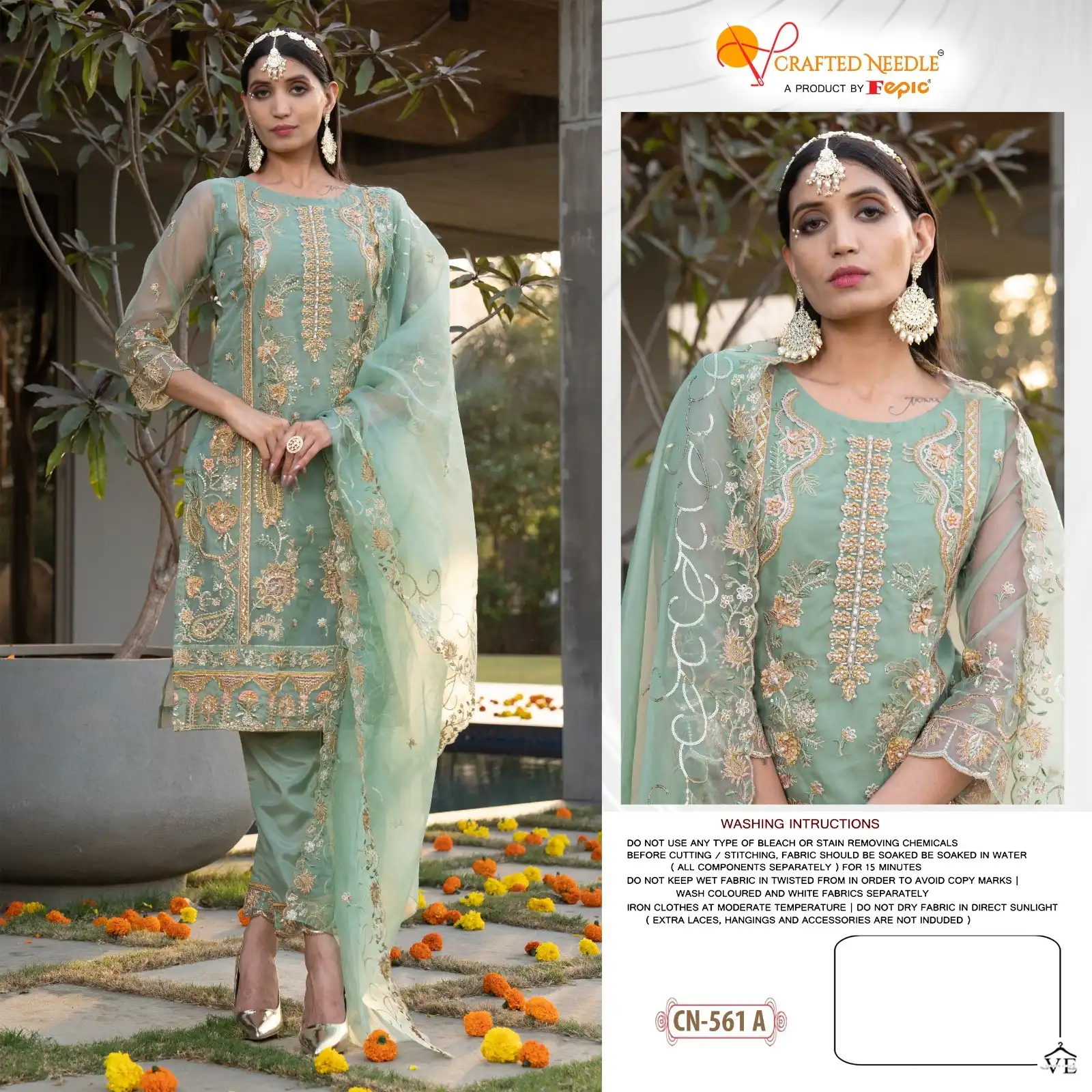Fepic Cn 561 Organza Wholesale Designer Pakistani Readymade Salwar Suit Catalog — Wholesale Salwar Suits, MPA wholesale from Surat - Gallery Image 2
