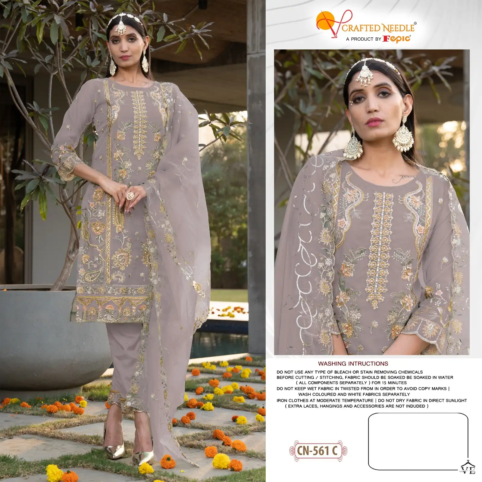 Fepic Cn 561 Organza Wholesale Designer Pakistani Readymade Salwar Suit Catalog — Wholesale Salwar Suits, MPA wholesale from Surat - Gallery Image 3