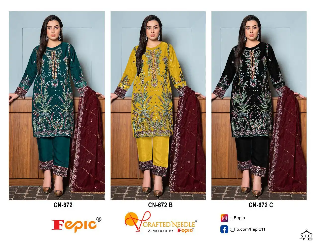 Fepic Cn 672 Organza  Wholesale Designer Readymade Pakistani Salwar Suit Catalog — Wholesale Salwar Suits, MPA wholesale from Surat — view 4