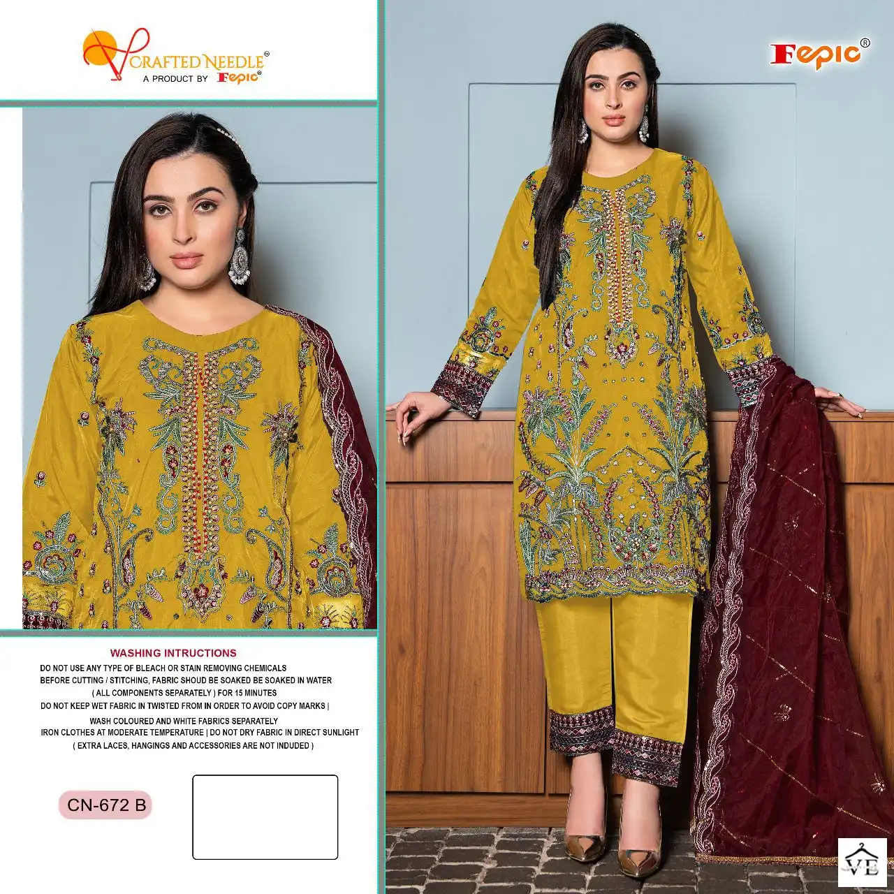 Fepic Cn 672 Organza Wholesale Designer Readymade Pakistani Salwar Suit Catalog — Wholesale Salwar Suits, MPA wholesale from Surat - Gallery Image 3