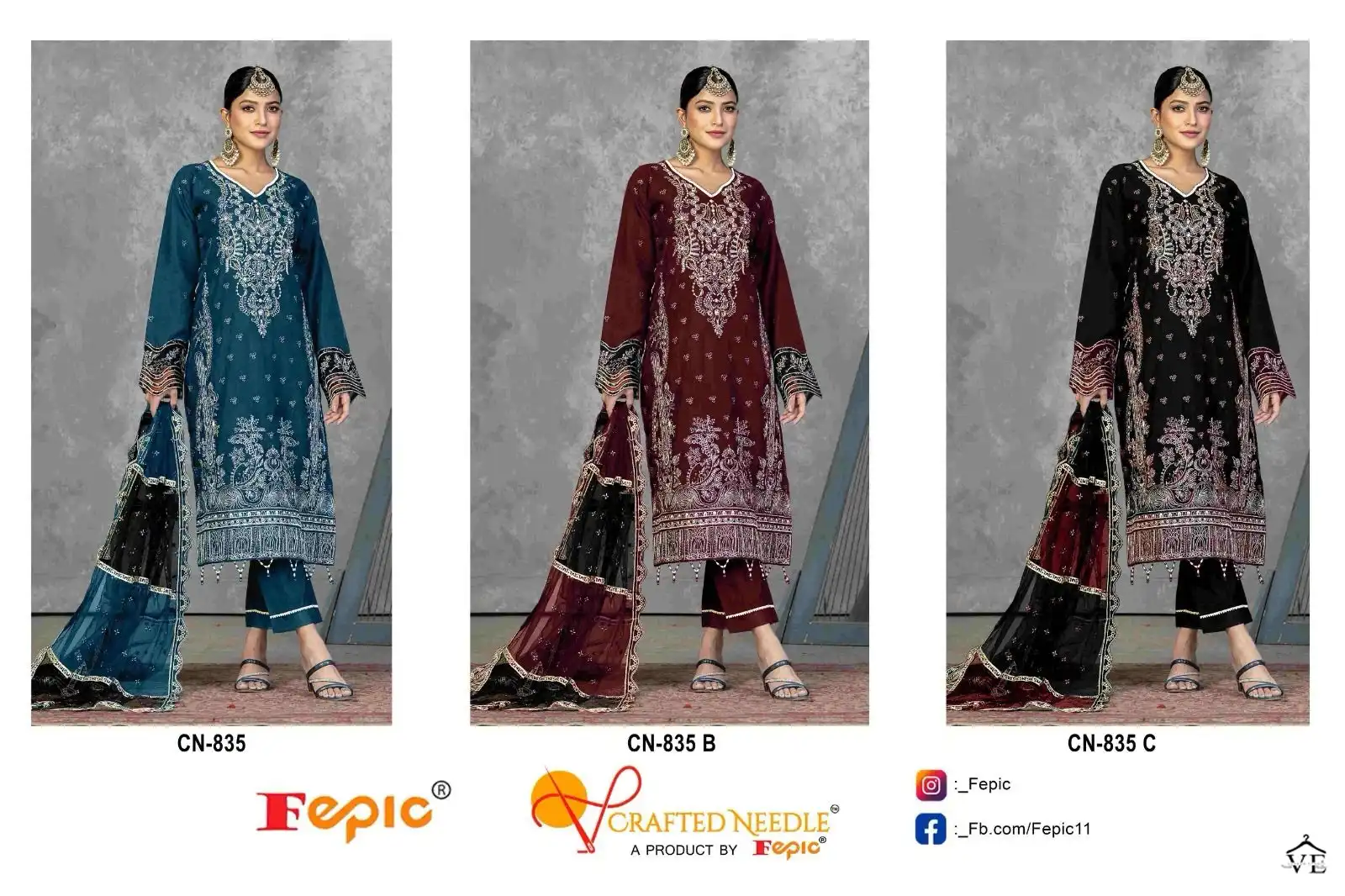 Fepic Cn 835 Organza Wholesale Designer Pakistani Readymade Salwar Suit Catalog — Wholesale Pakistani Suits, MPA wholesale from Surat — view 4