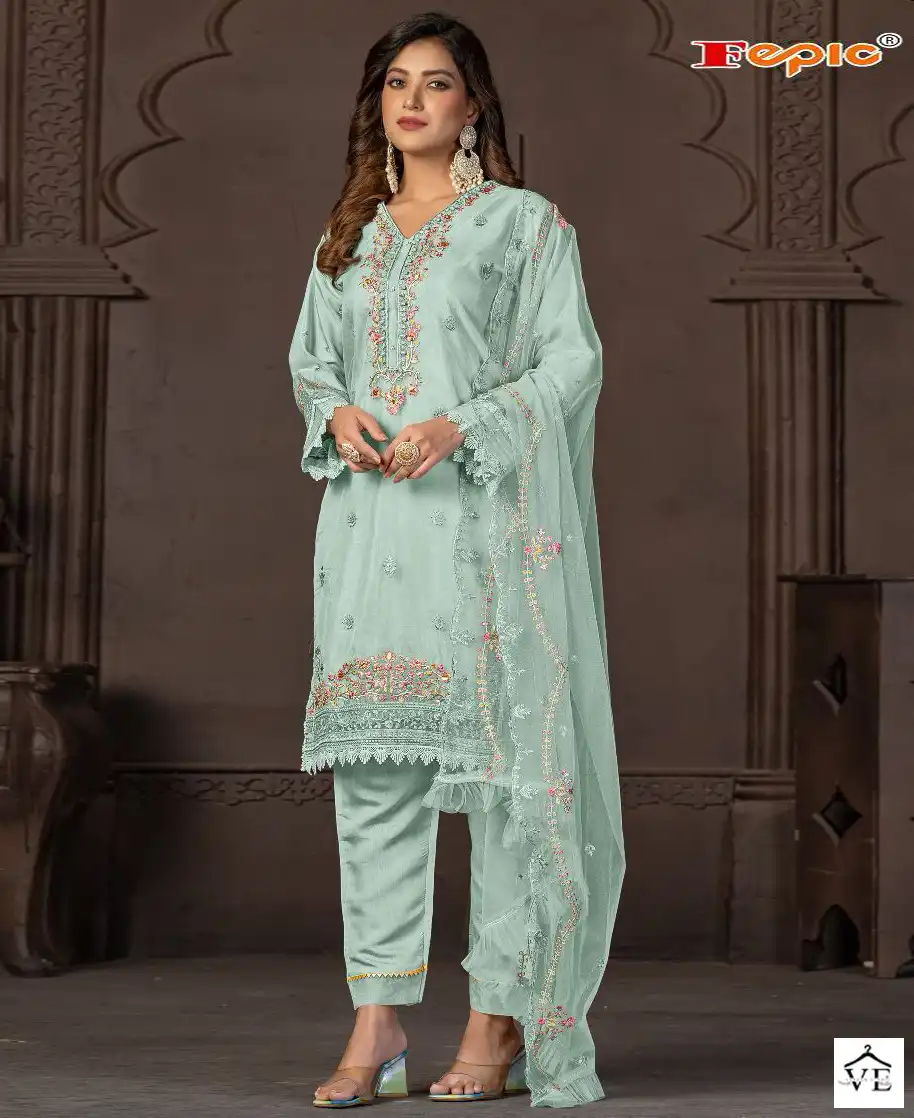 Fepic Cn 841 Organza Wholesale Designer Pakistani Readymade Salwar Suit Catalog — Wholesale Salwar Suits, MPA wholesale from Surat — view 1