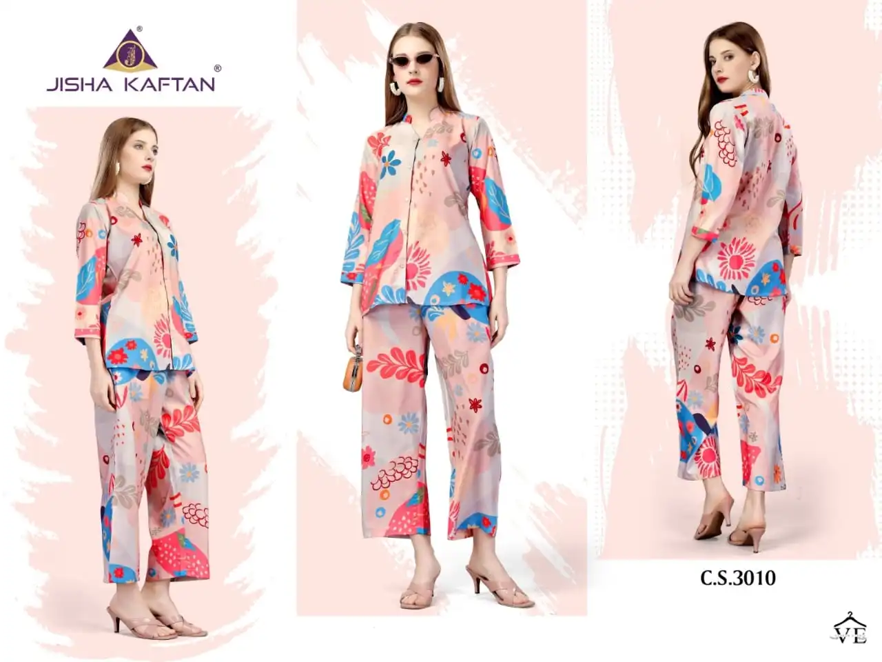 Isha Kaftan Co Ords Vol 2 Crepe Wholesale Fancy Top With Pant Cords Catalog — Wholesale Kurtis, MPA wholesale from Surat - Gallery Image 2